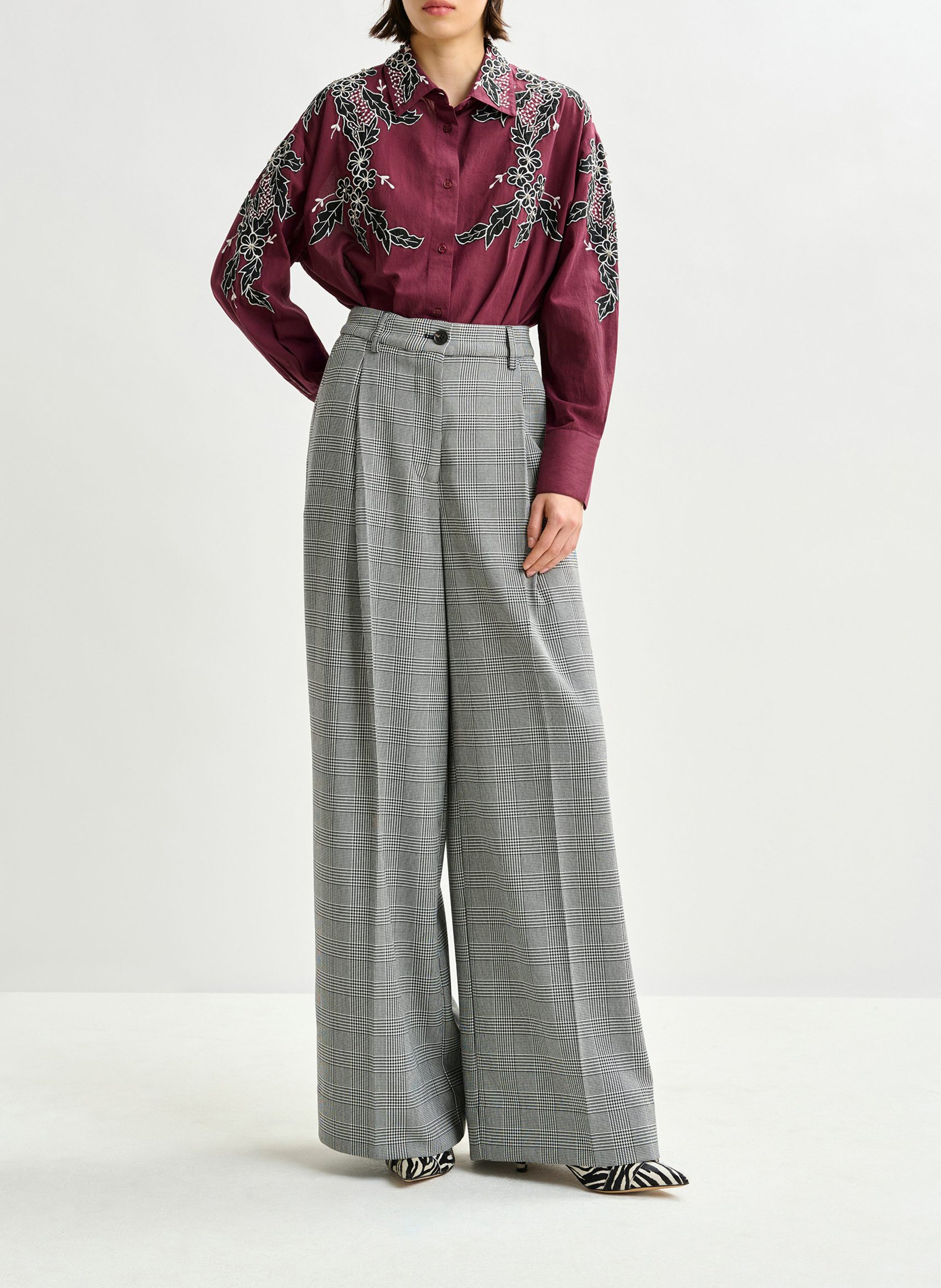 Pantalon large rayé ESSENTIEL ANTWERP Gris