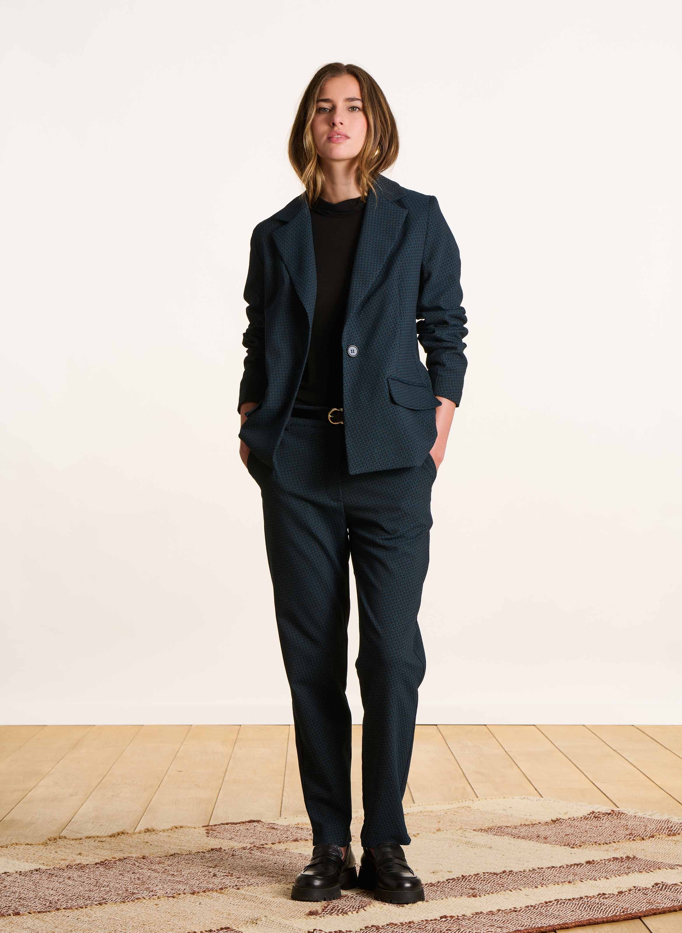 Tailored Jacquard Fitted Blazer LA FEE MARABOUTEE Multicolored