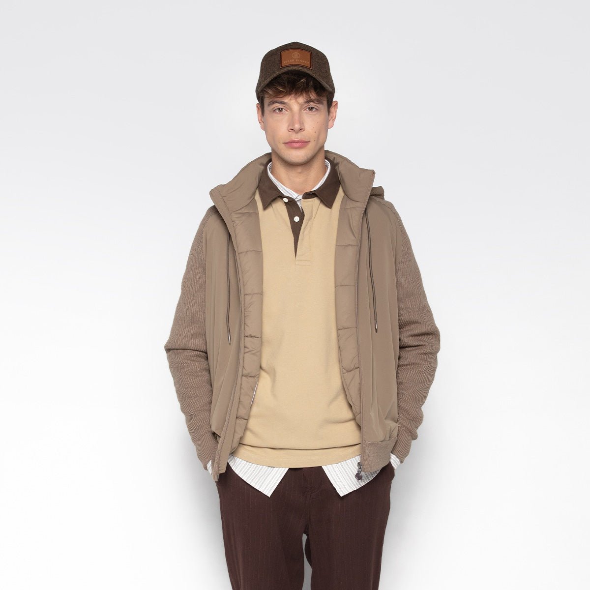 Down-quilted anorak SERGE BLANCO Brown