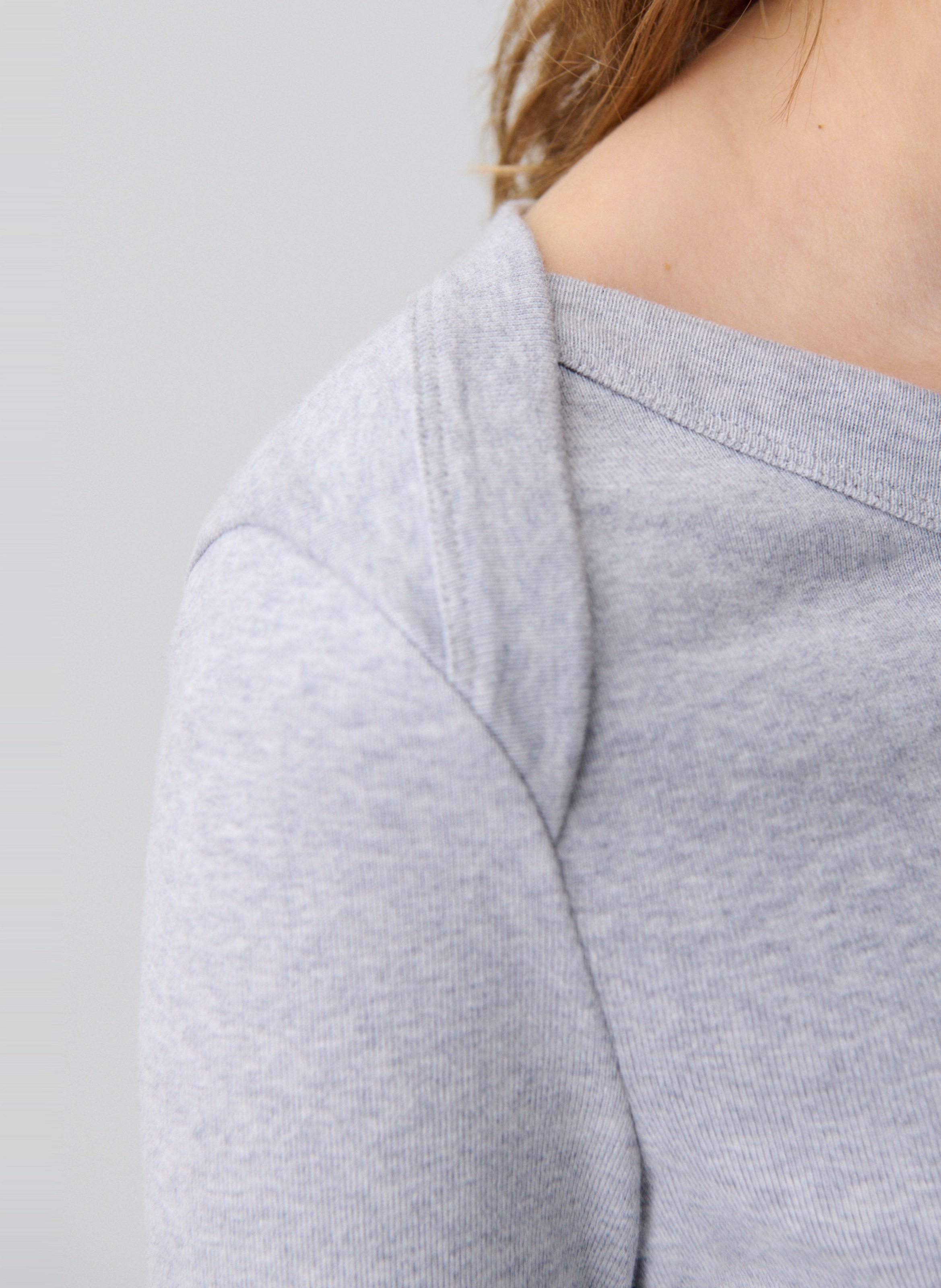Fitted boat neck t-shirt CLAUDIE PIERLOT Grey