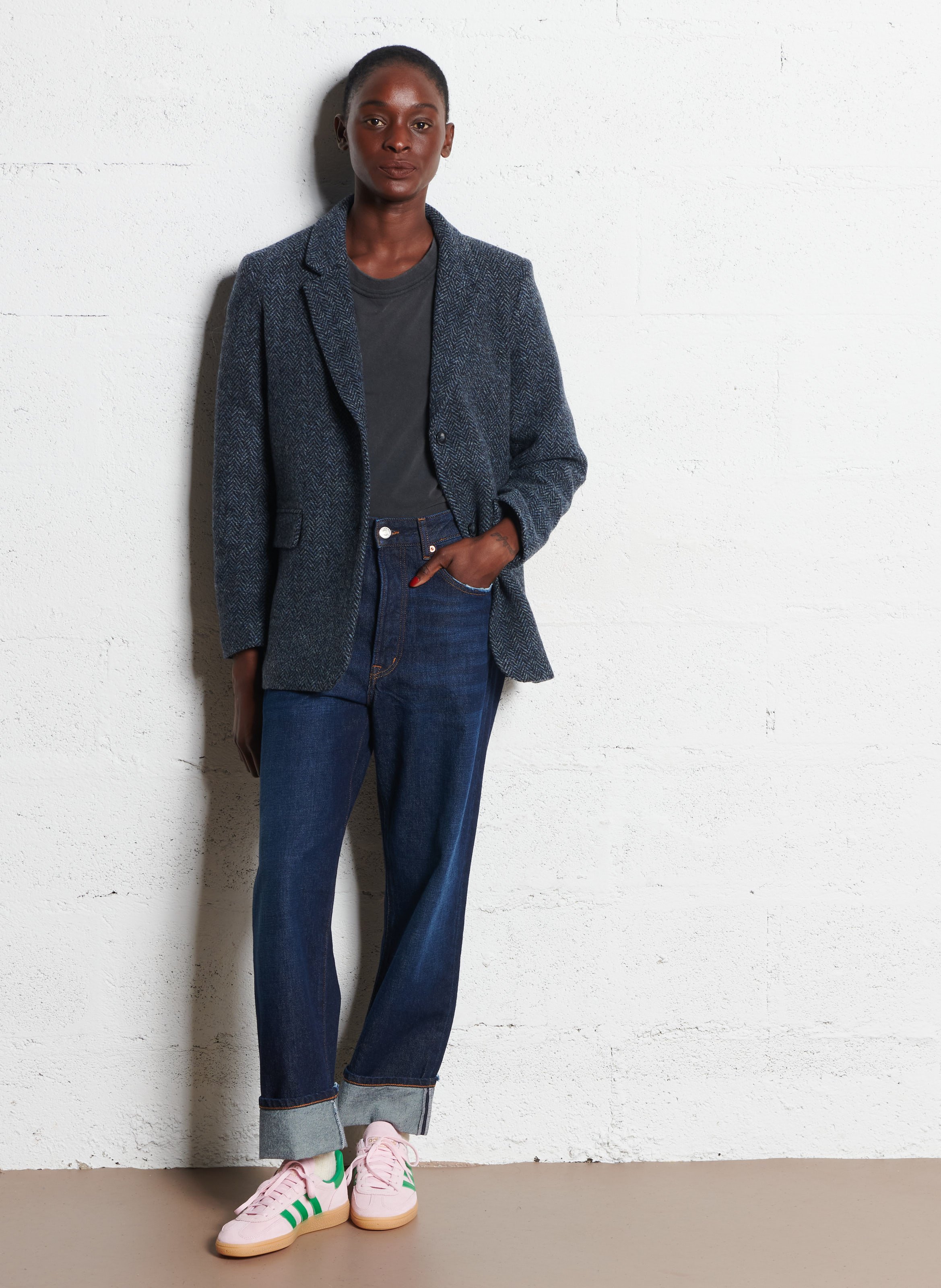 Baskets basses en cuir ADIDAS Rose