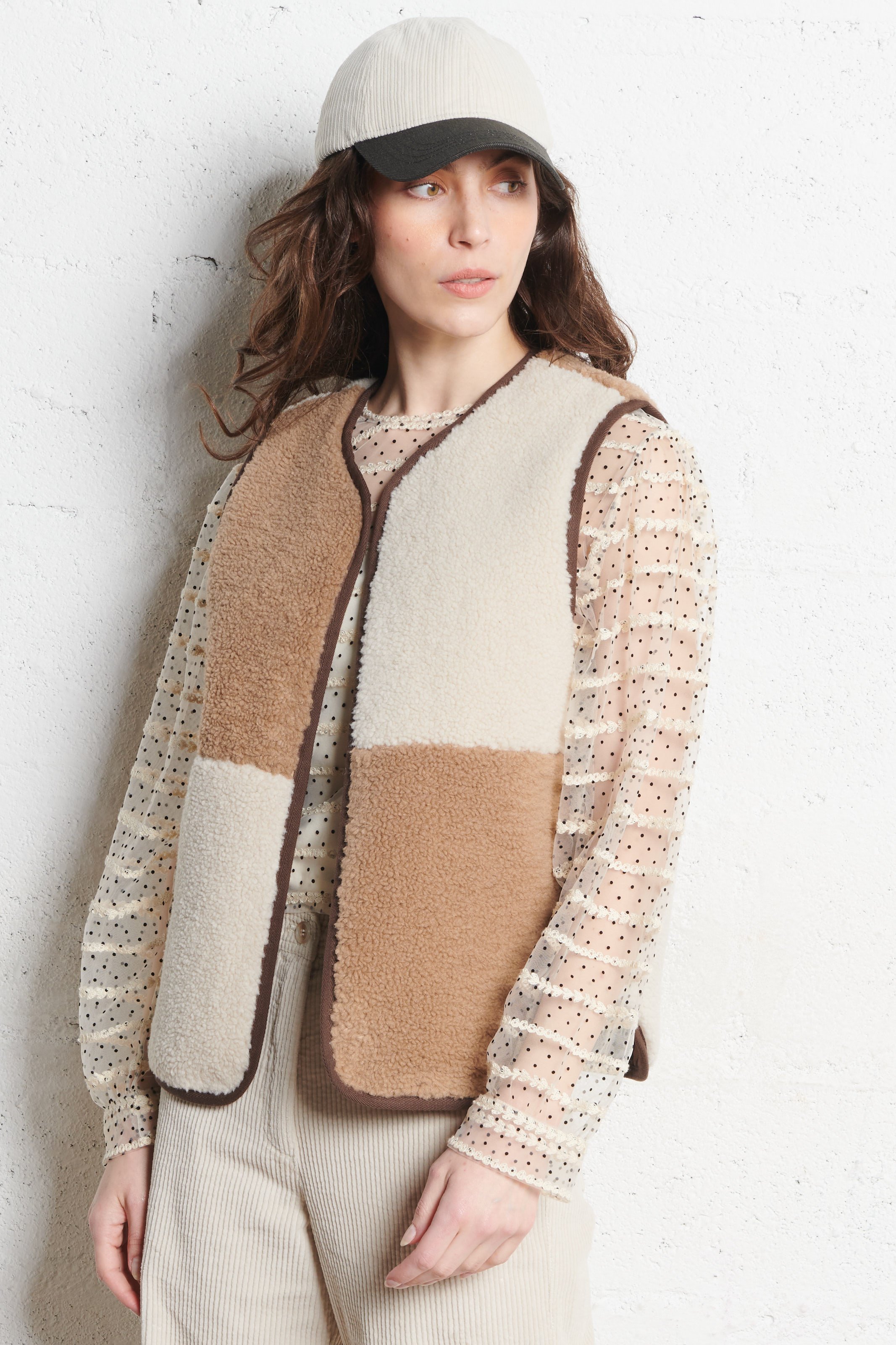 Gilet sherpa col rond  HARTFORD Multicolore