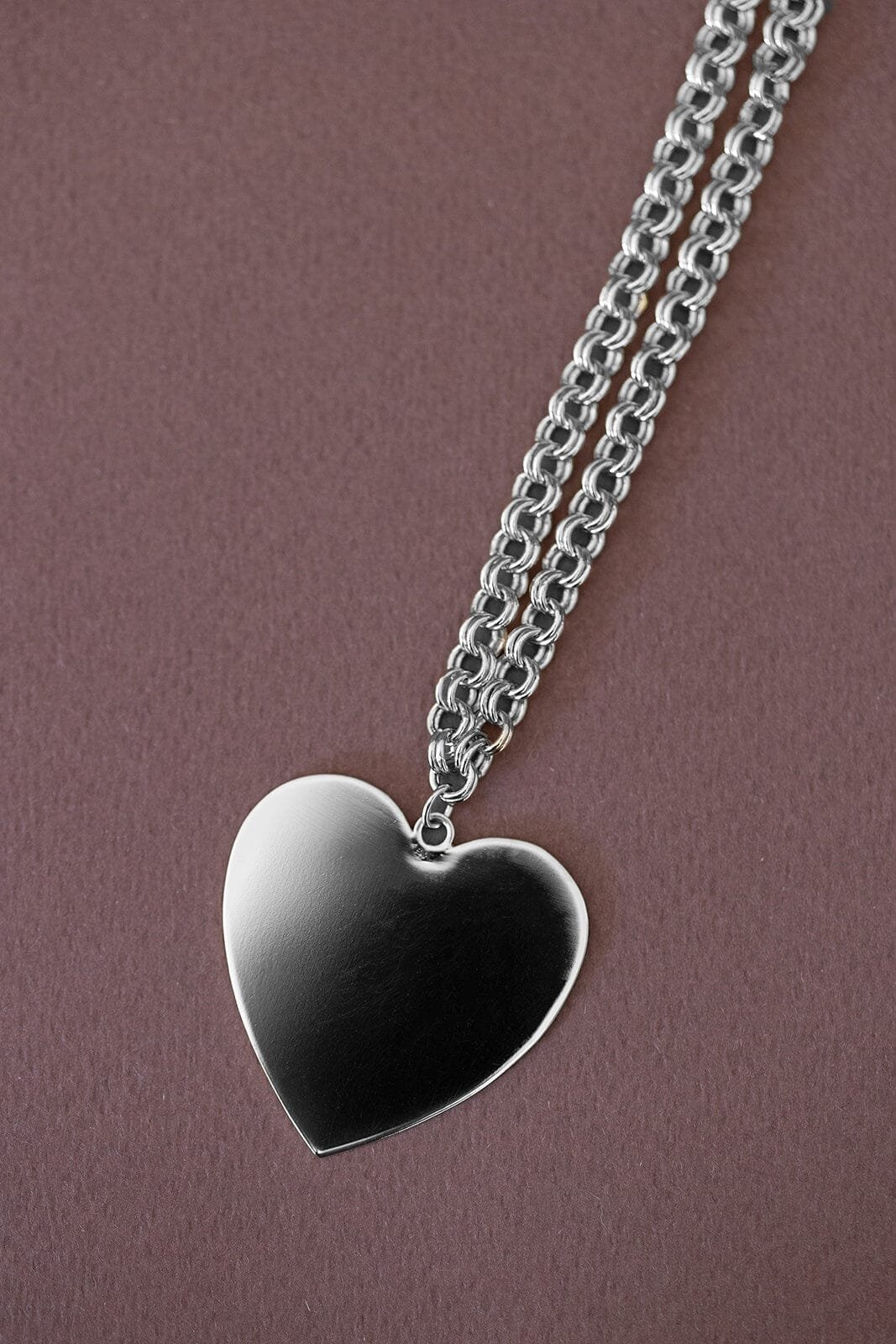 Silver plated heart pendant MONSIEUR SIMONE Silver