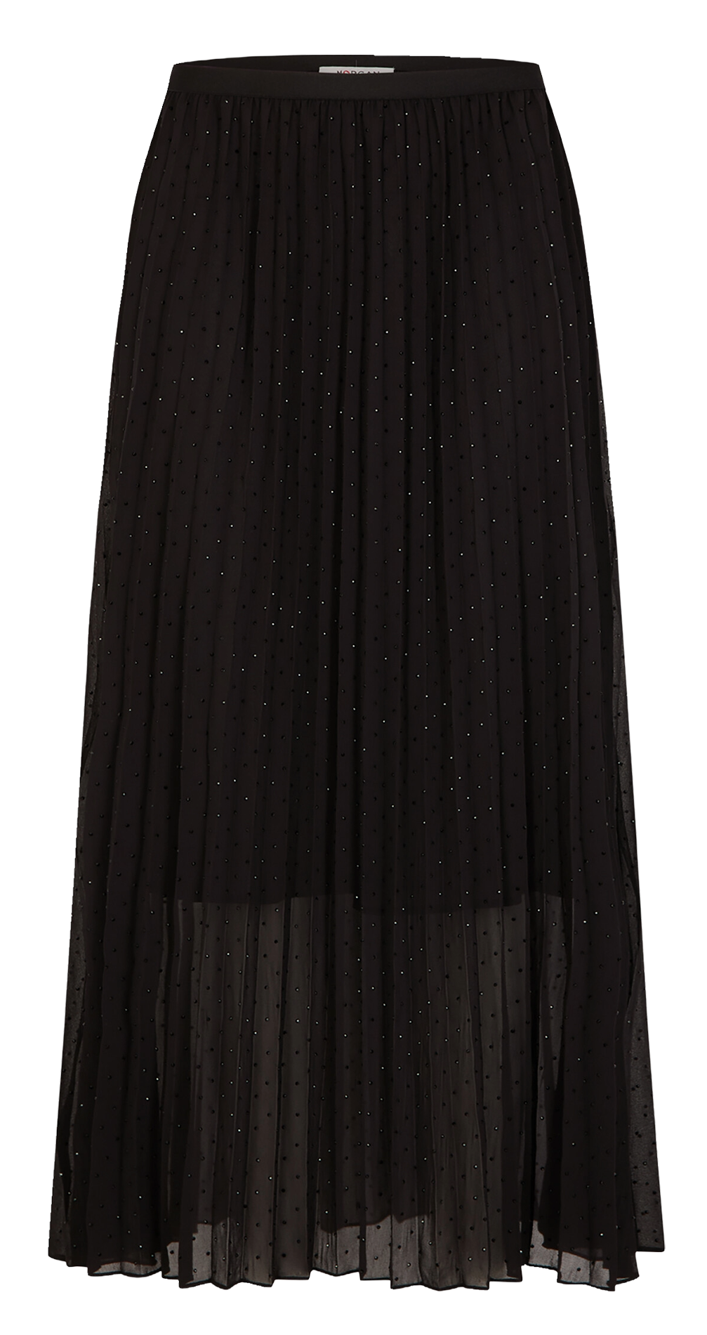 Jupe longue plissée à taille haute MORGAN Noir