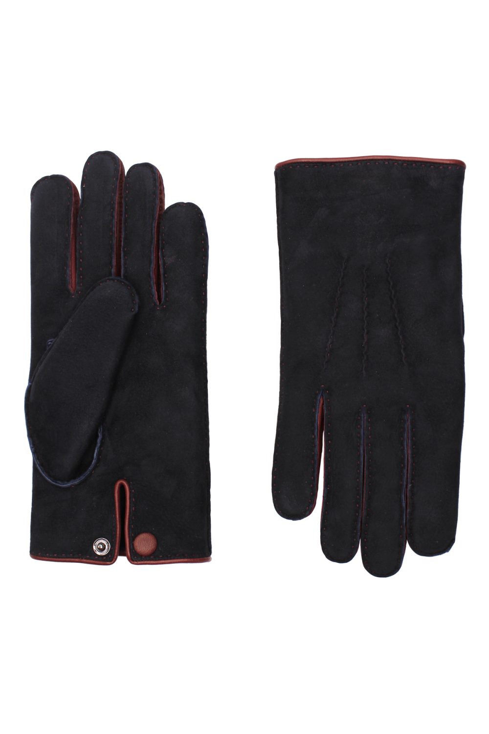 David leather double-faced gloves AGNELLE Brown