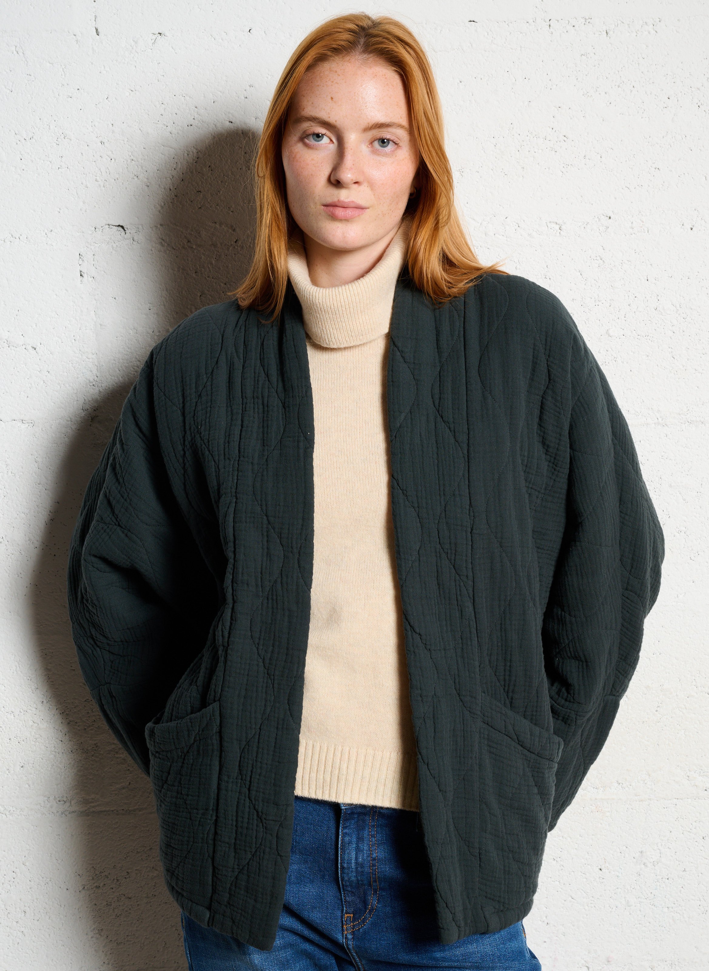 Oversize Steppjacke aus Baumwolle AOKYANOS Grau