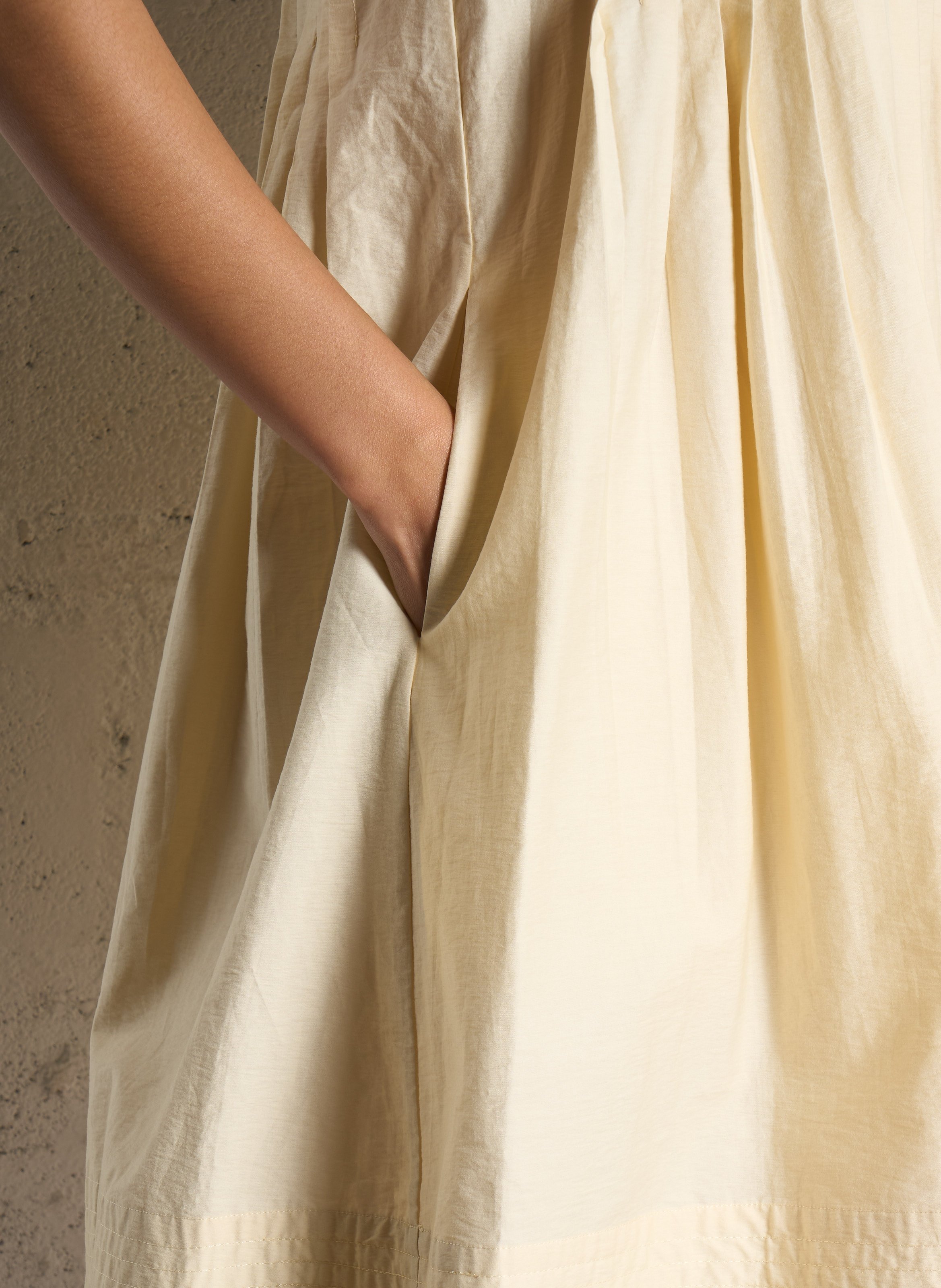 Robe courte col rond en coton mélangé SUNCOO Jaune