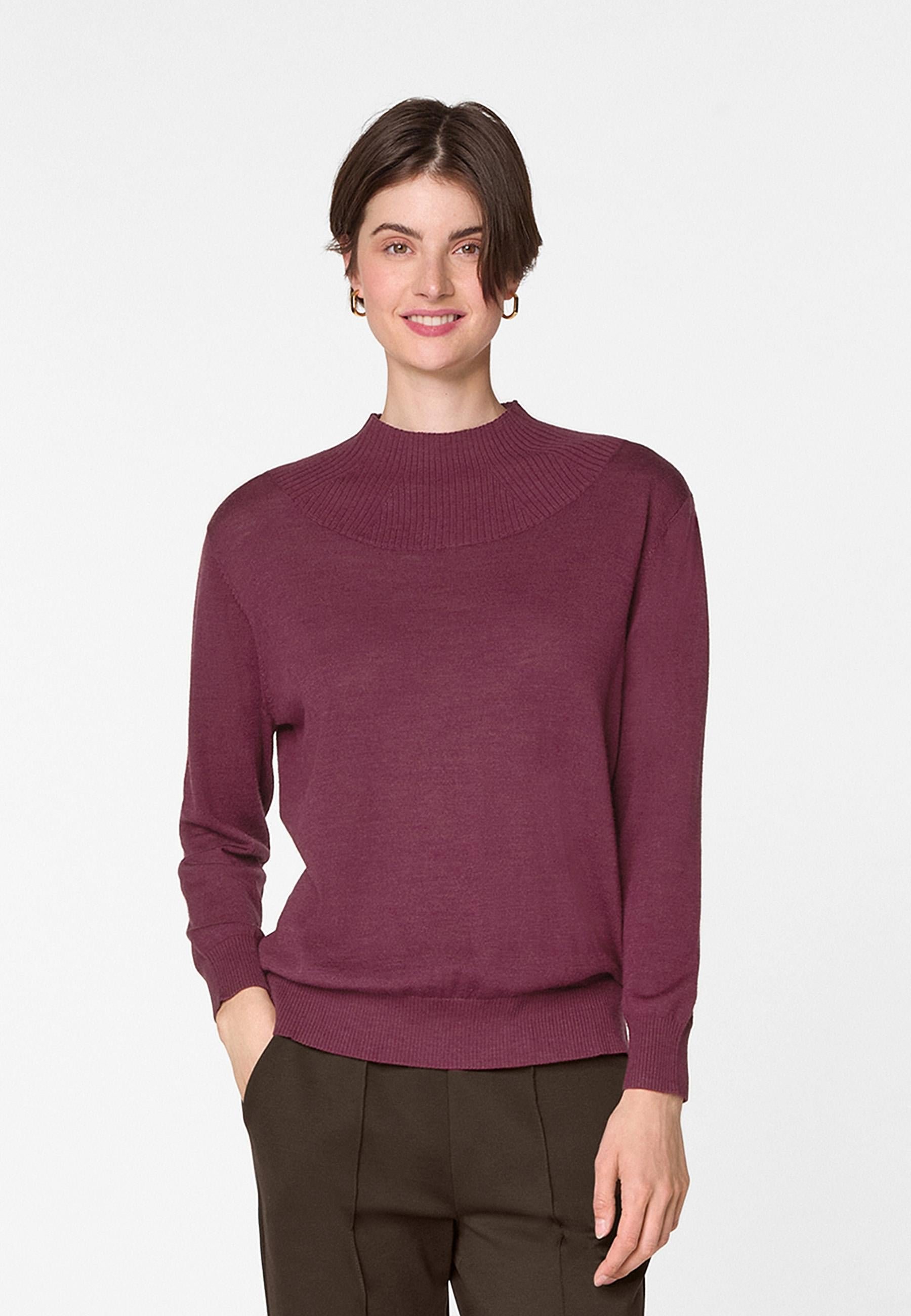 High-neck merino wool sweater RODIER Purple