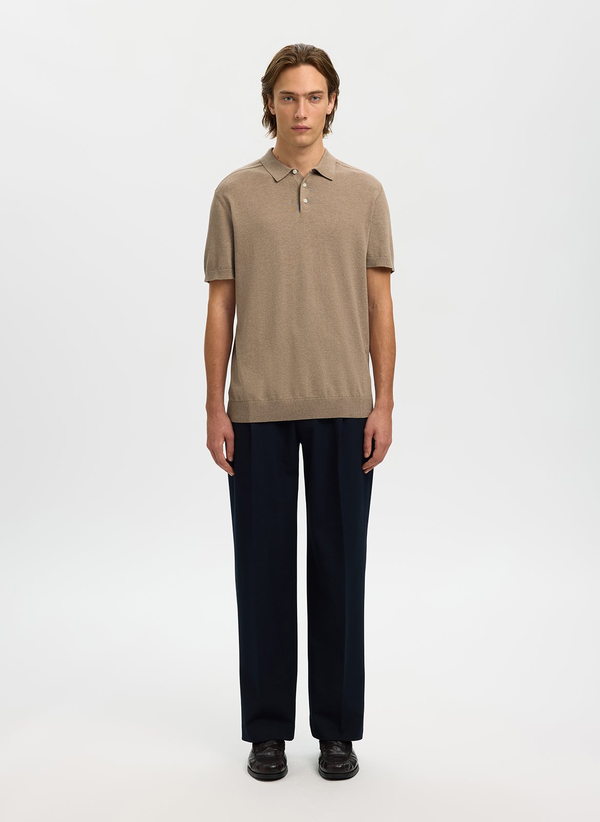 Regular-fit polo shirt SELECTED Beige