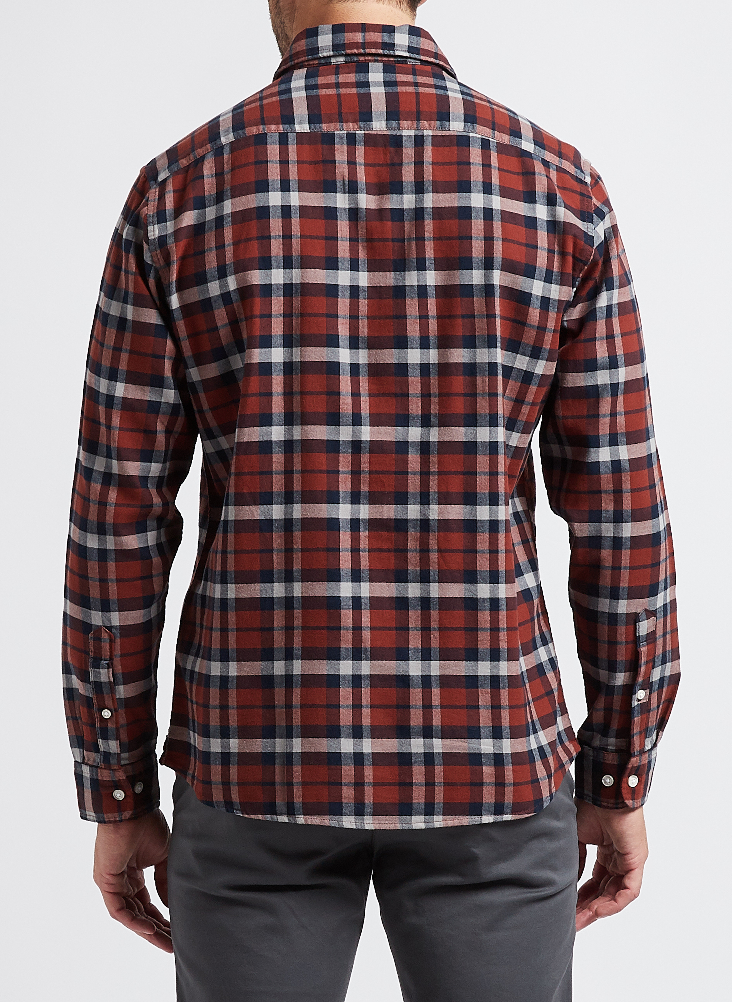 Straight shirt with classic cotton collar SELECTED Brown