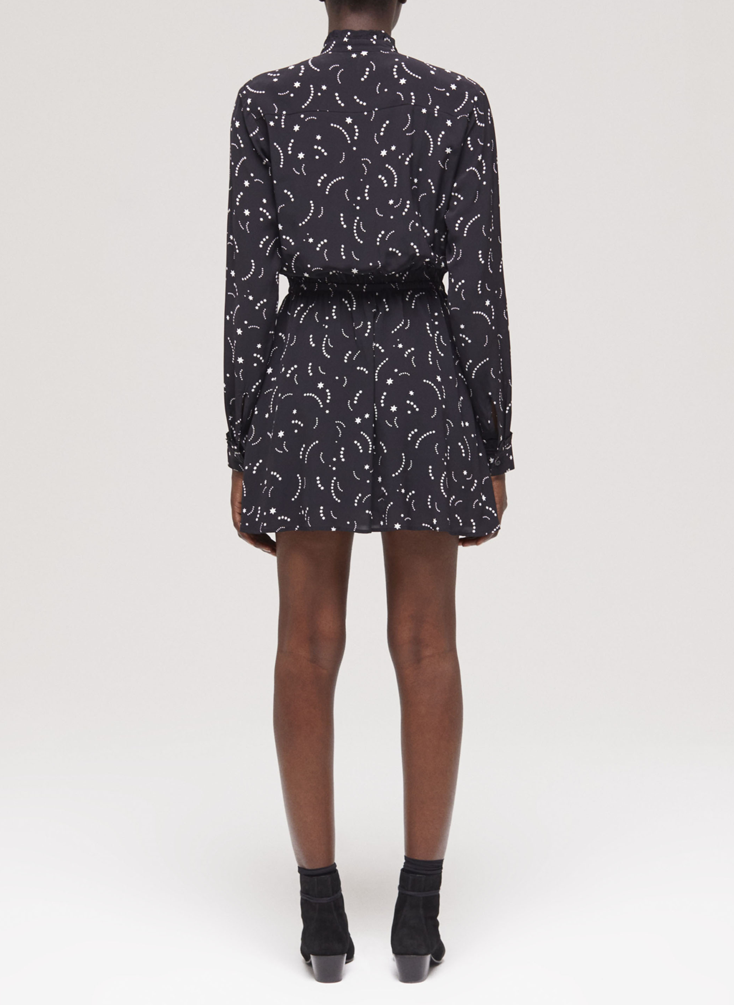 Robe courte en viscose imprimée THE KOOPLES Noir