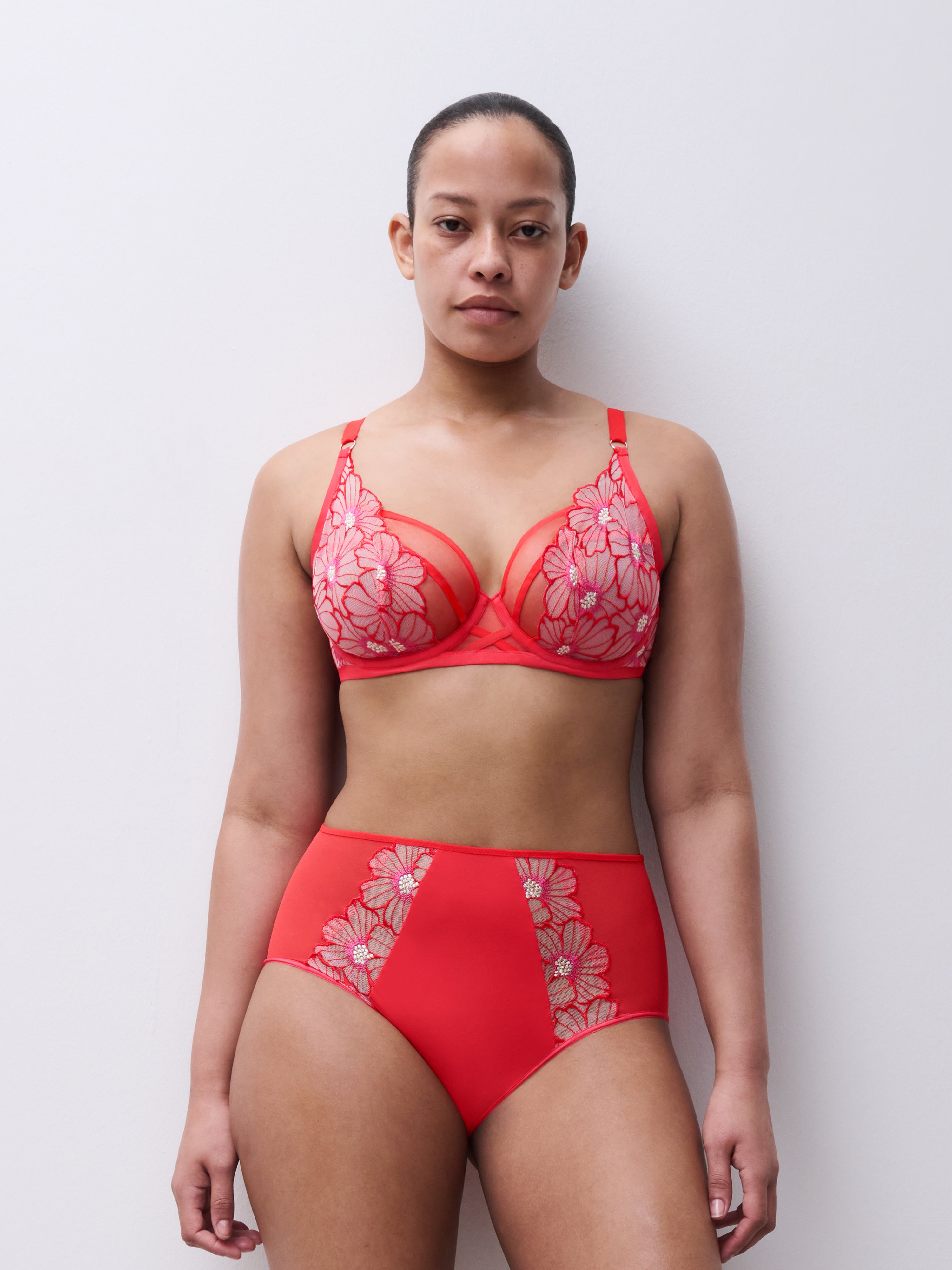 High-waisted lace panties CHANTELLE PULP Red