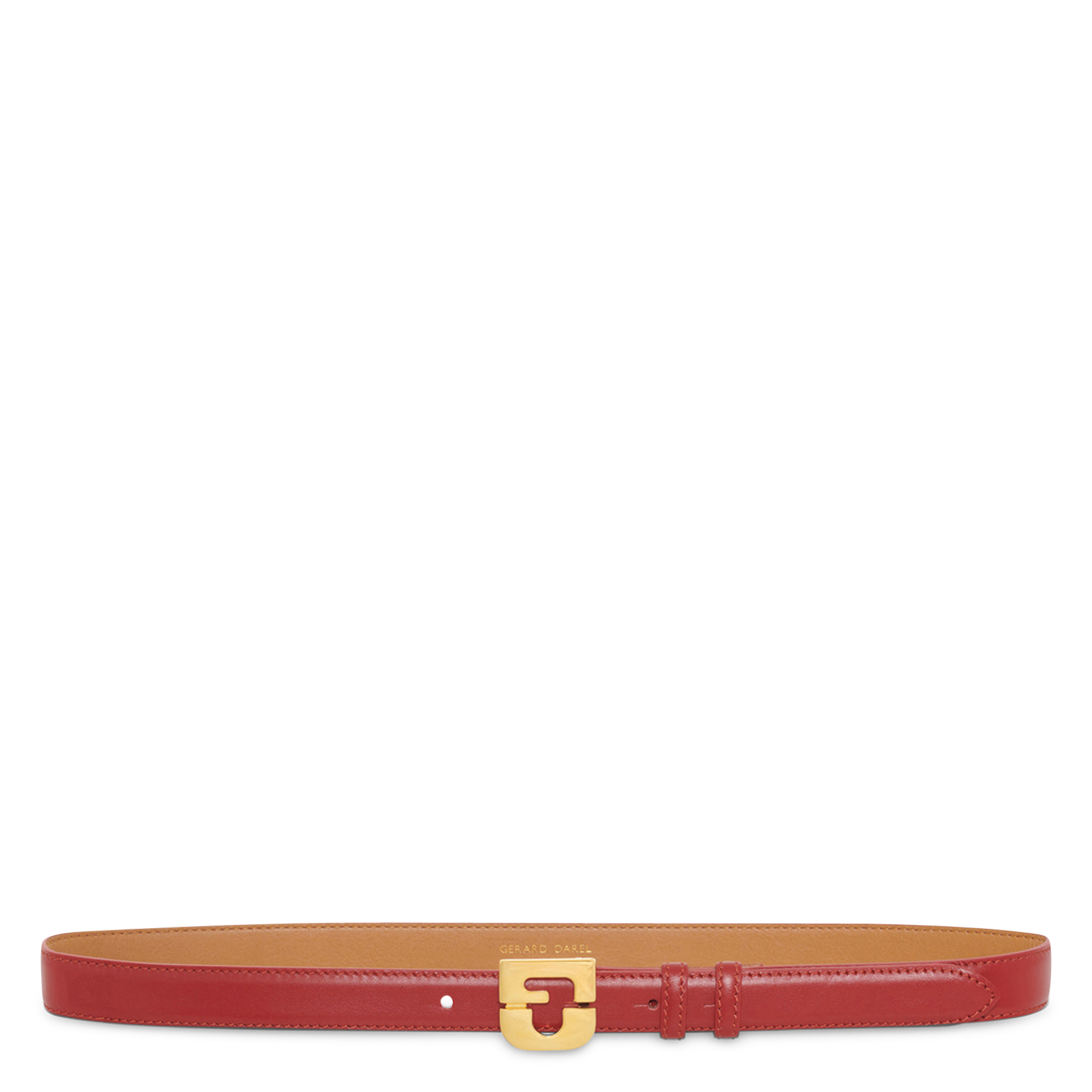 Thin leather belt with buckle GERARD DAREL Red