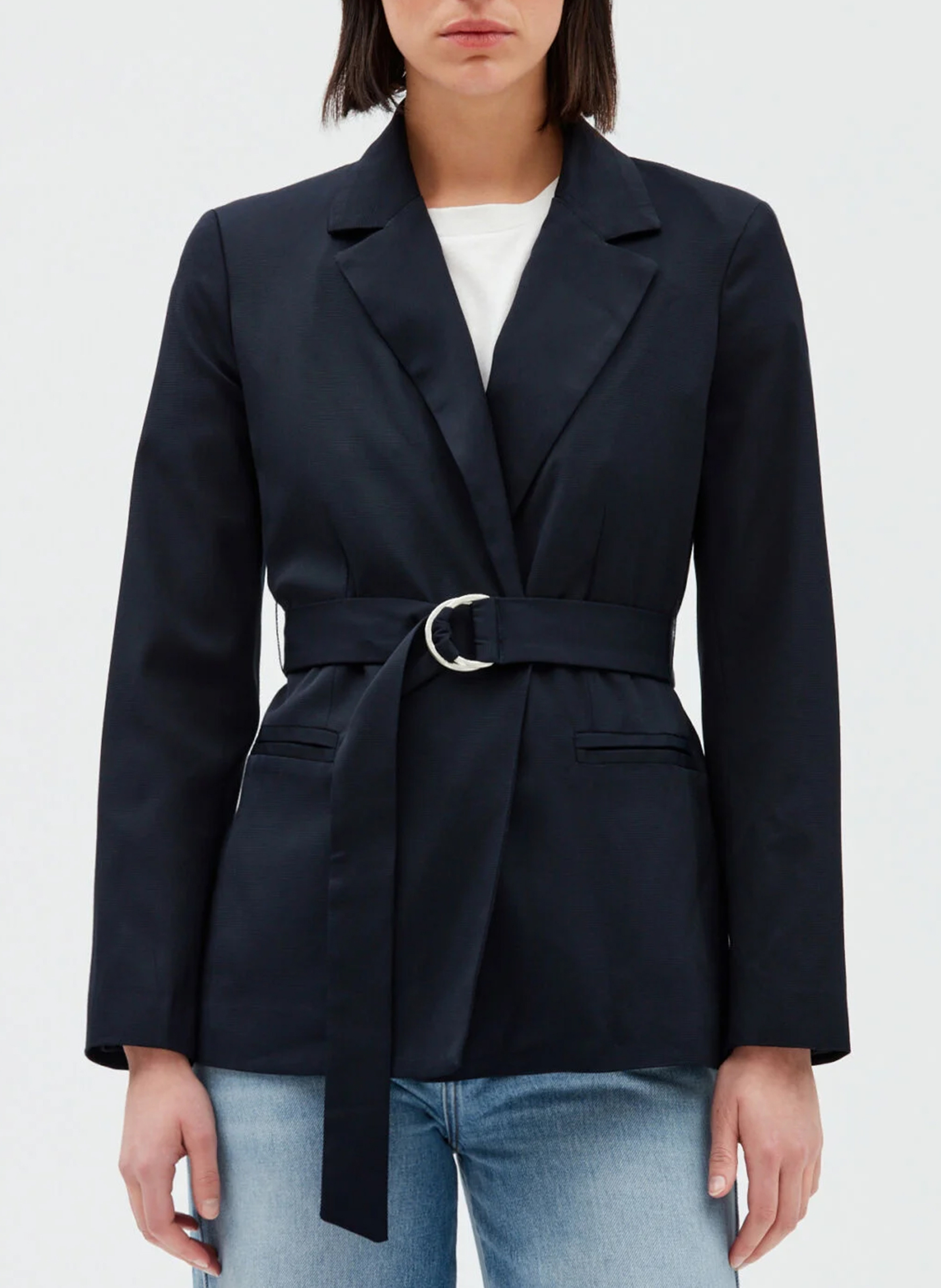 Blazer mit Gürtel und langen Ärmeln CLAUDIE PIERLOT Blau