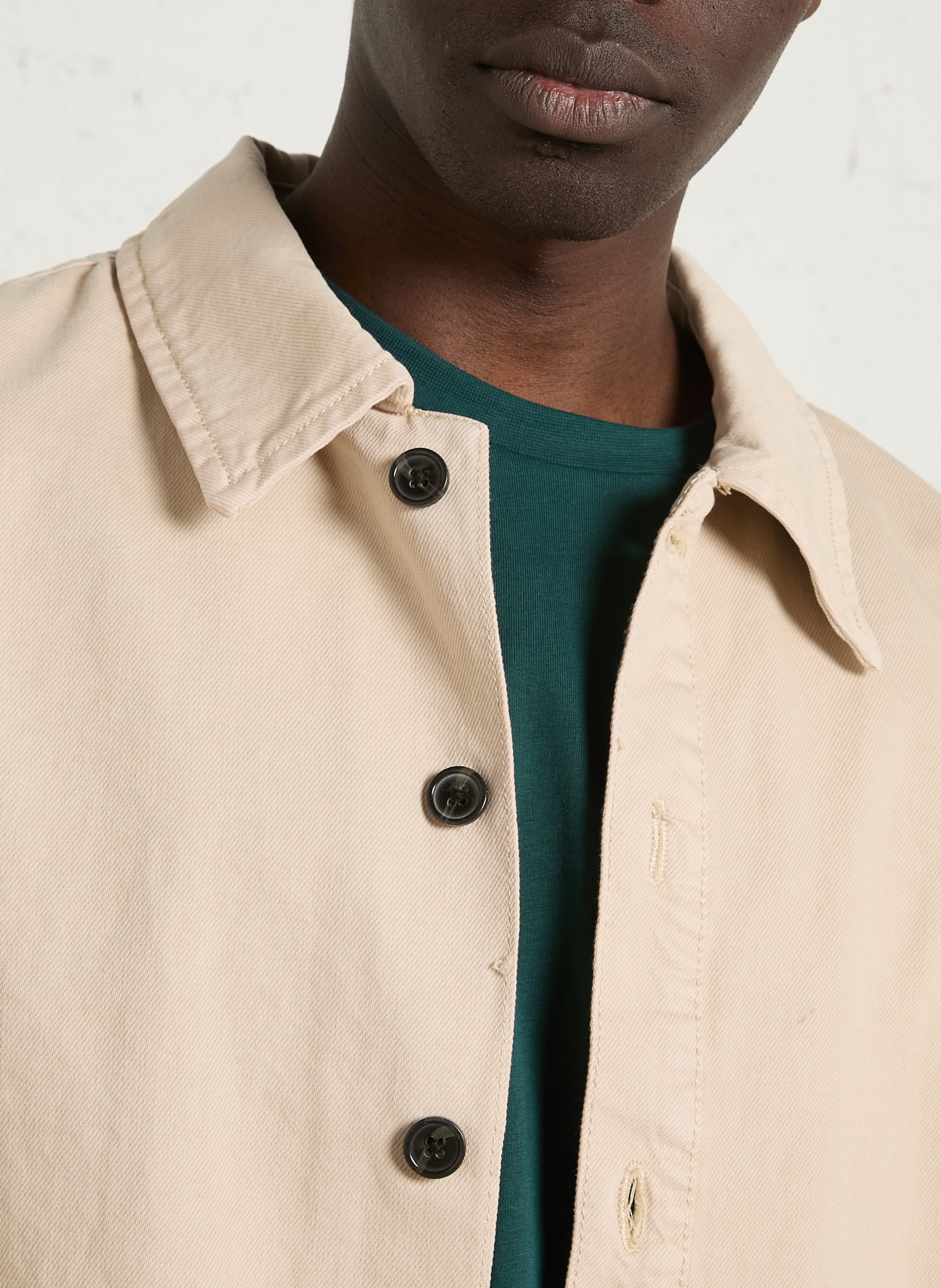 Klassieke katoenen jas SOLID Beige