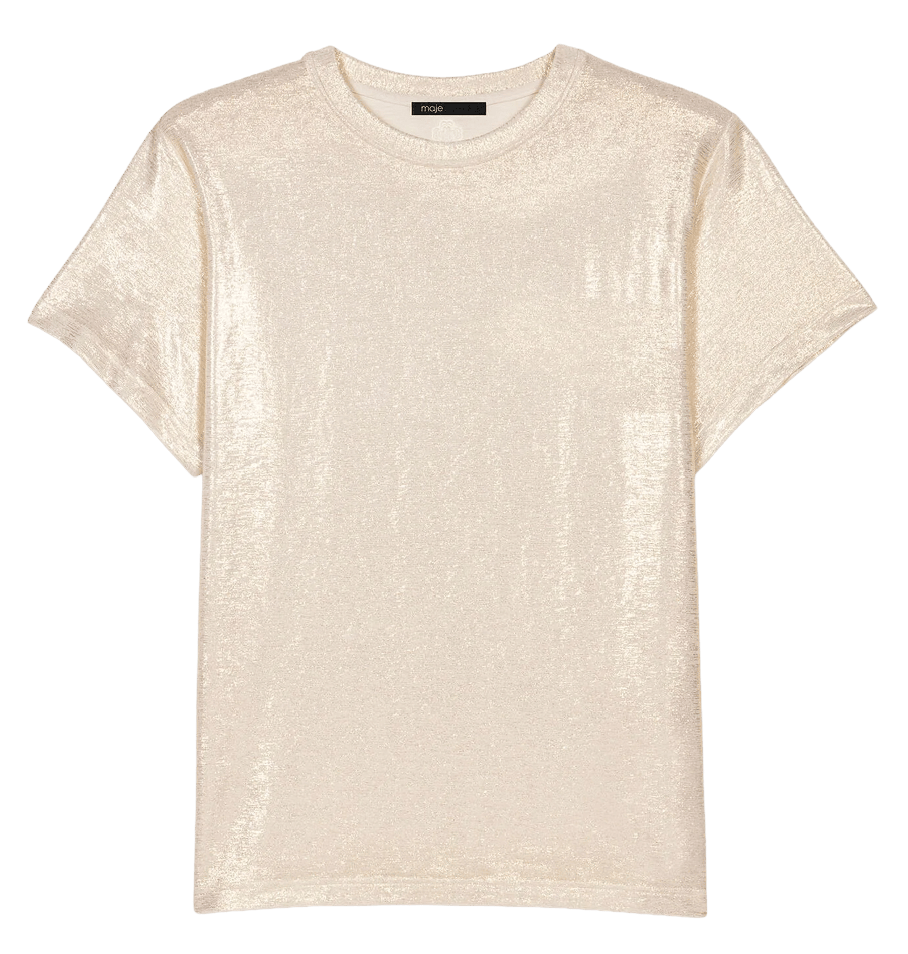 Recht T-shirt met ronde hals MAJE Goudkleurig