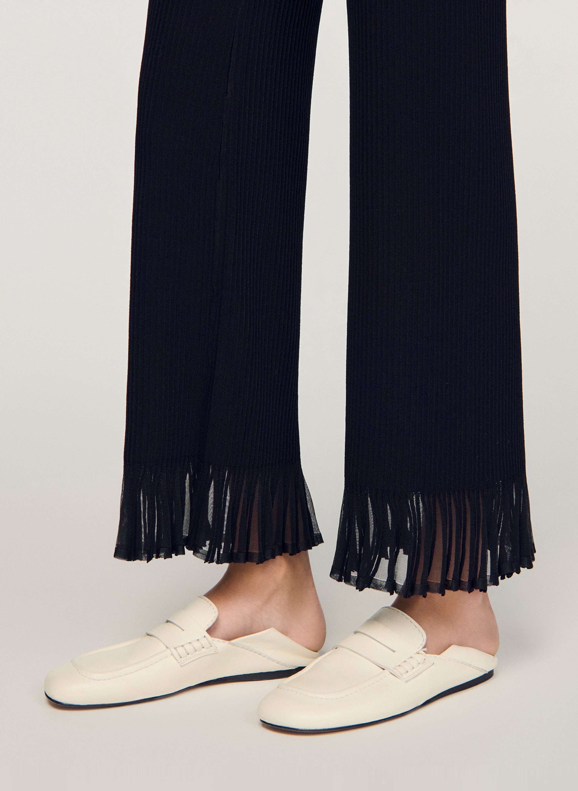 Pantalon évasé en maille SANDRO Noir