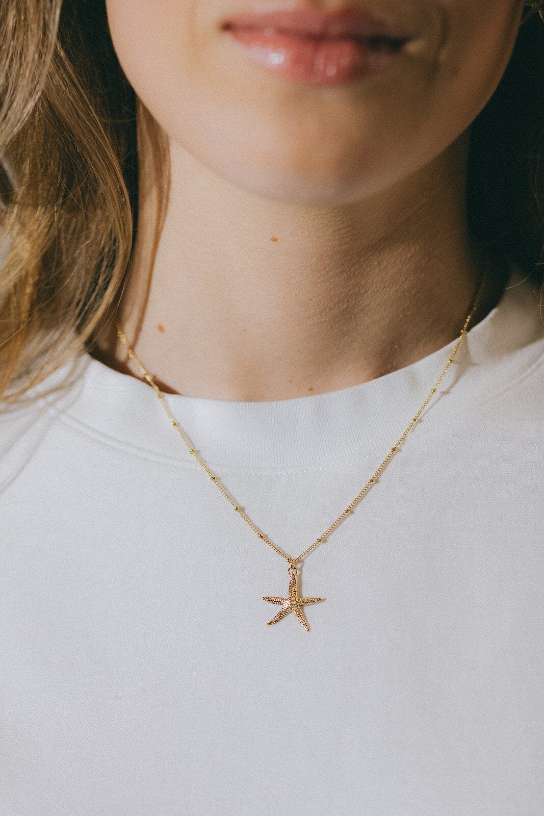 Silver-plated star necklace Golden