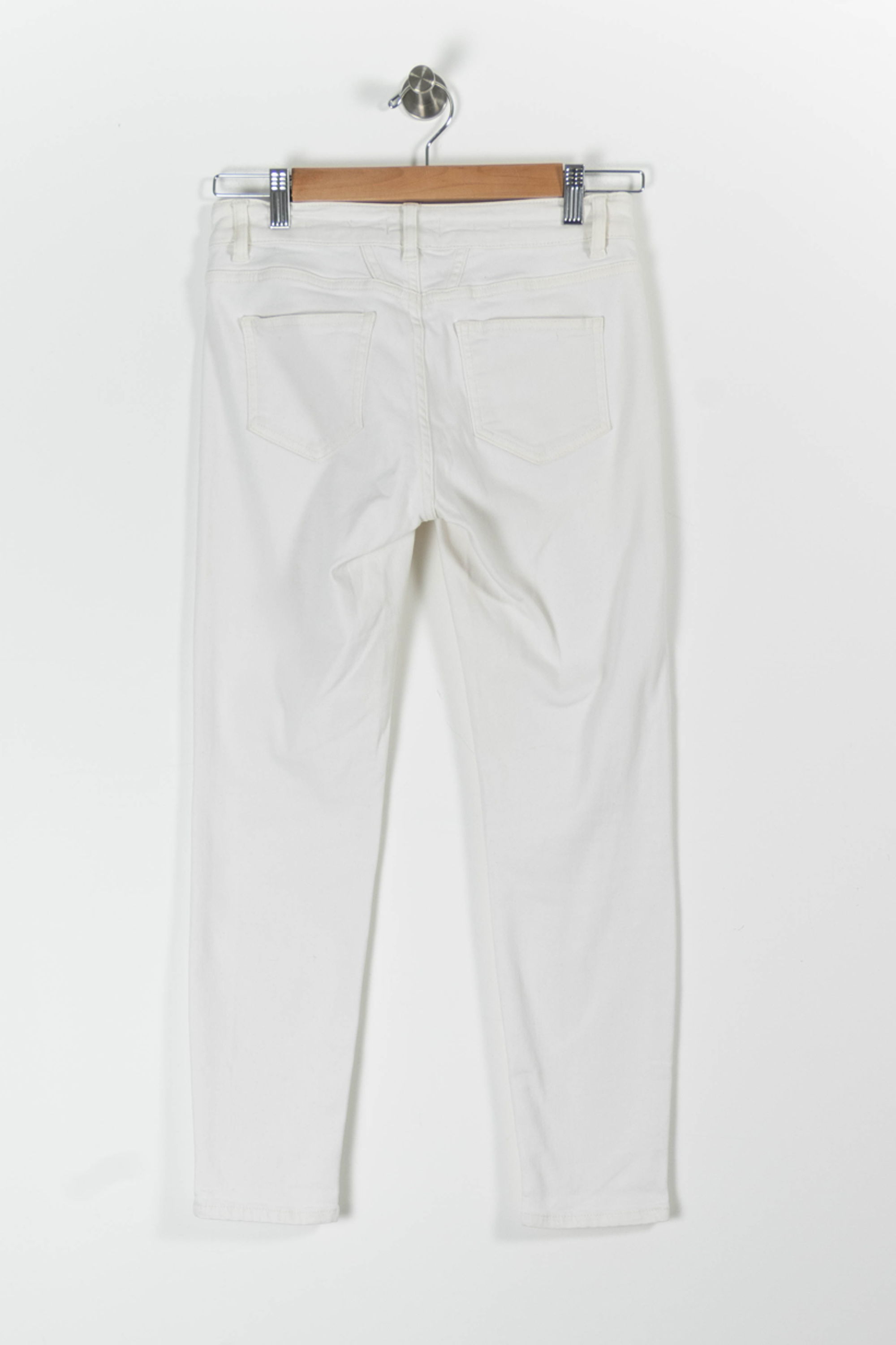 Cropped slim jeans with studs CLOSED - Seconde Main White