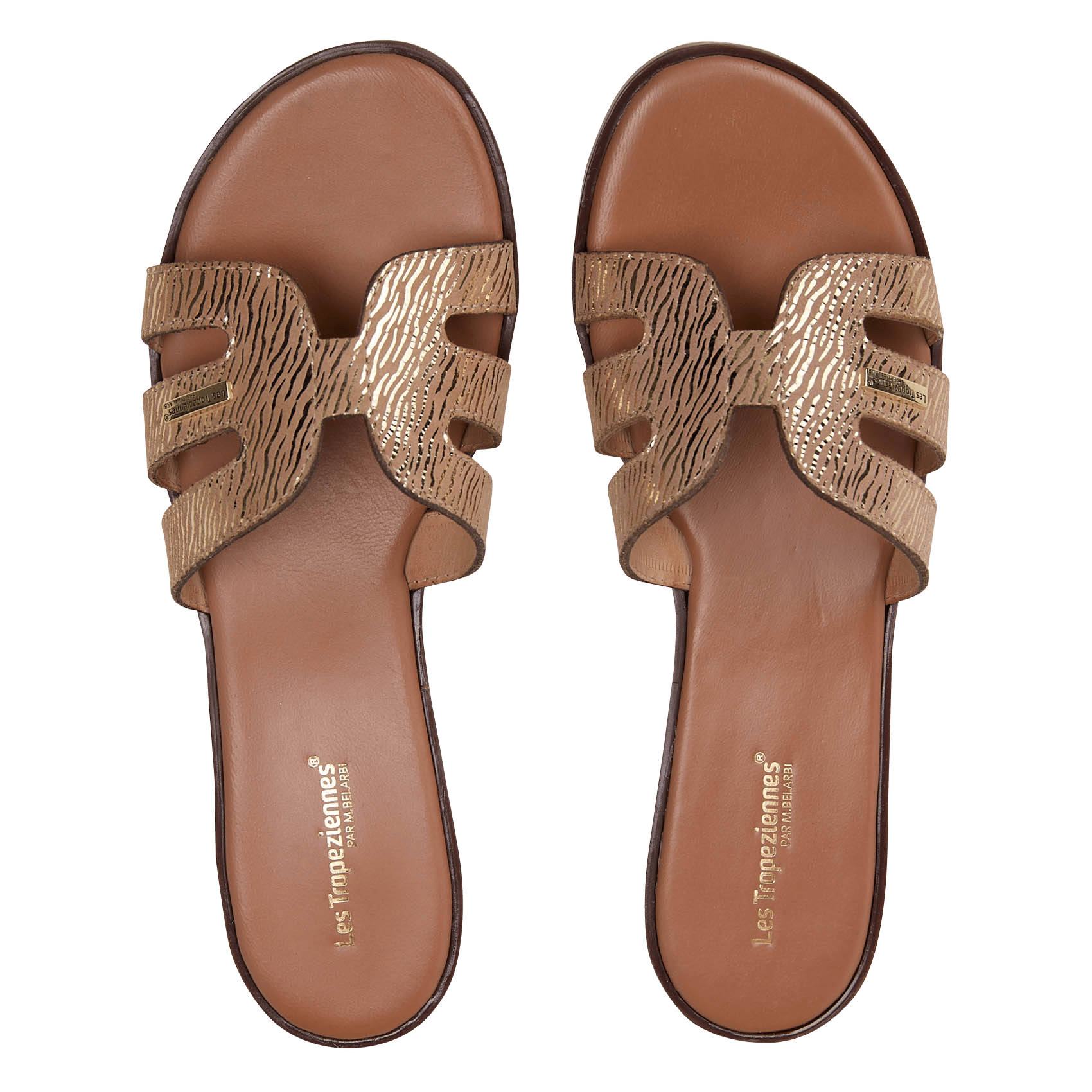 Platte, suède sandalen LES TROPEZIENNES PAR M.BELARBI Beige