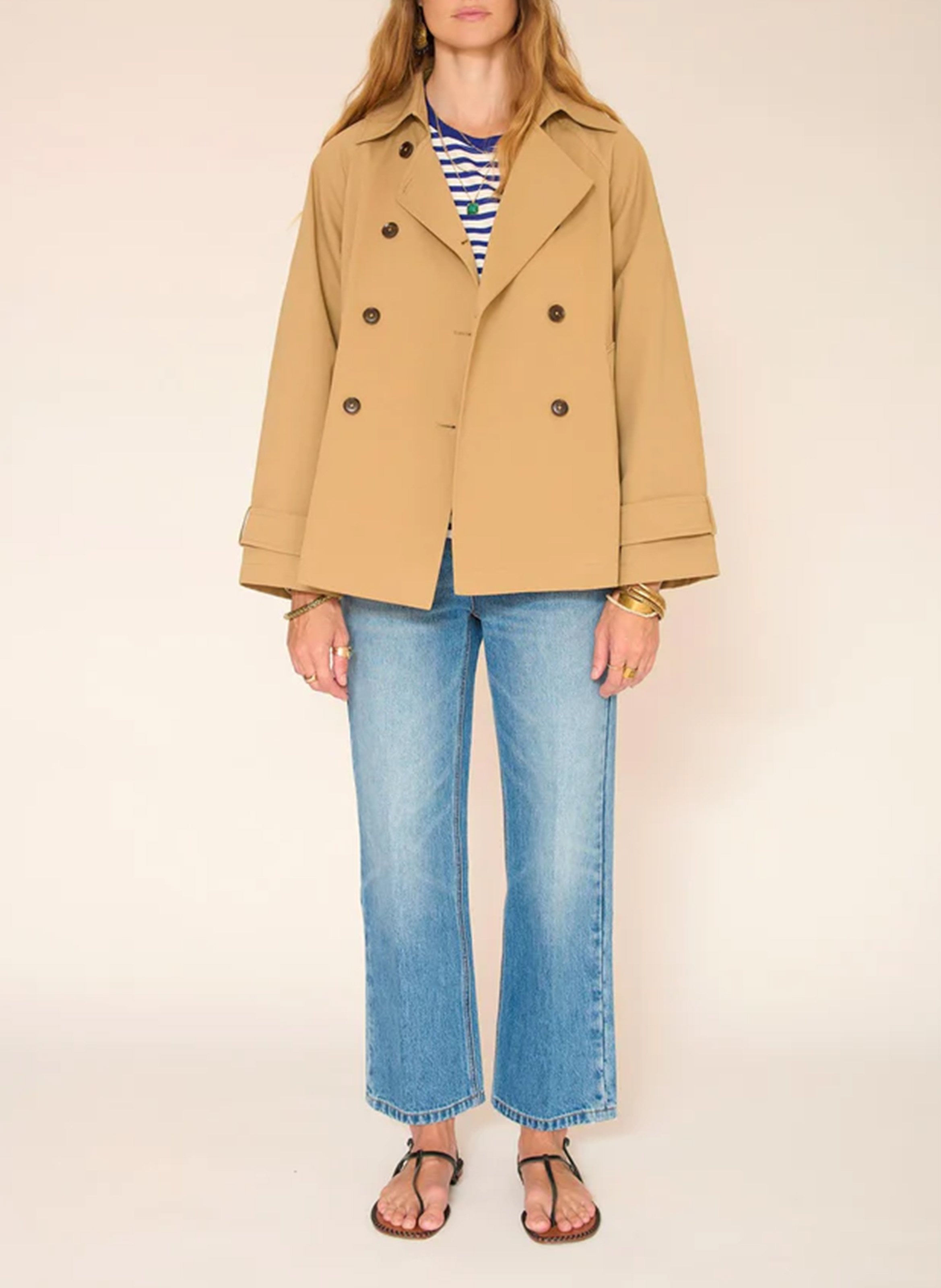 Veste col classique en coton MKT Beige