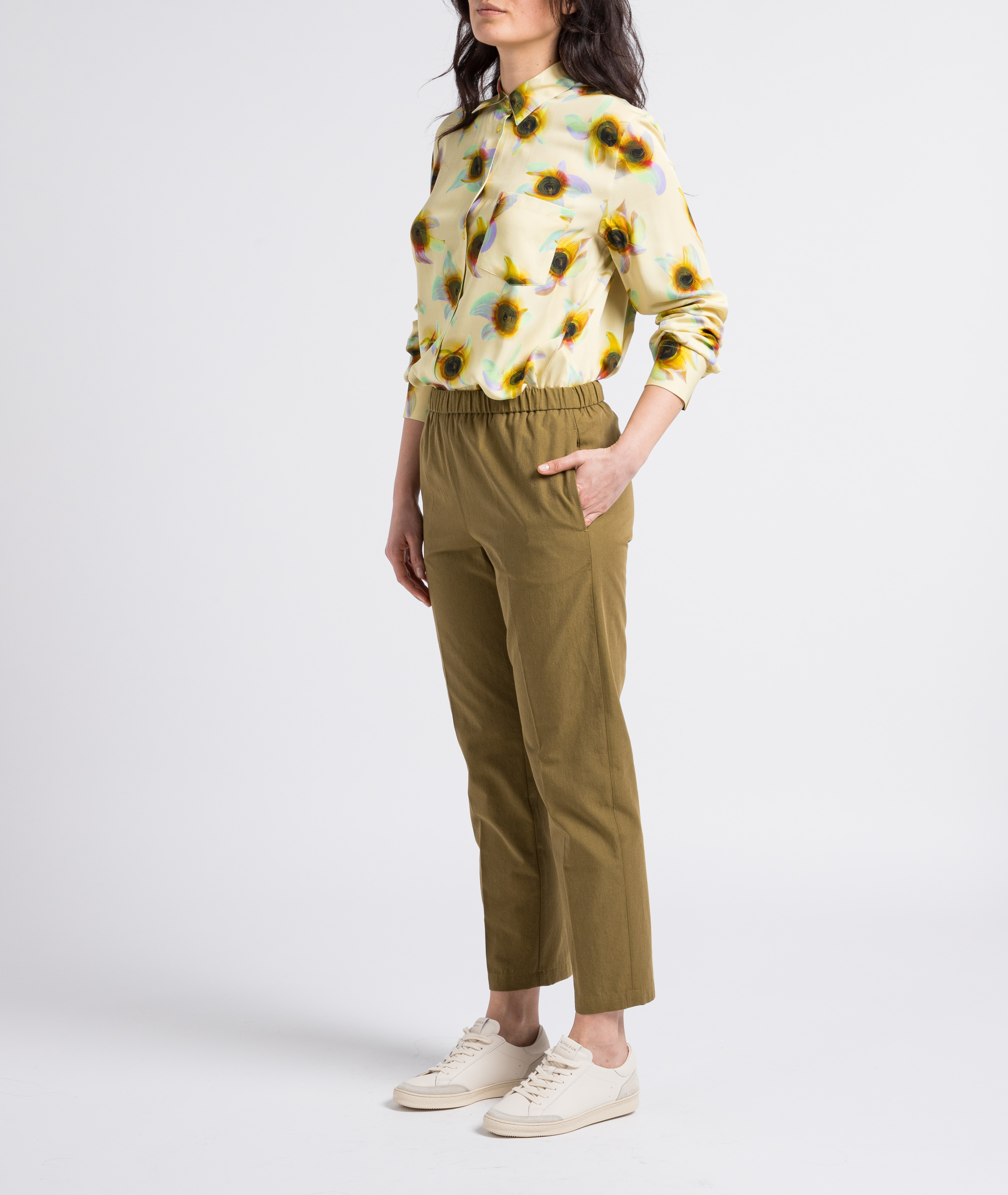 Gerade geschnittene fließende Bluse mit klassischem Kragen PAUL SMITH Gelb