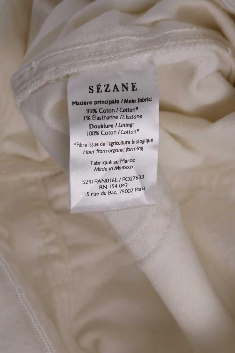 Straight cotton-blend pants SEZANE - Seconde main White