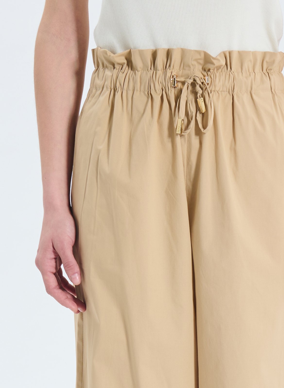 Pantalon large en coton mélangé ZAPA Beige