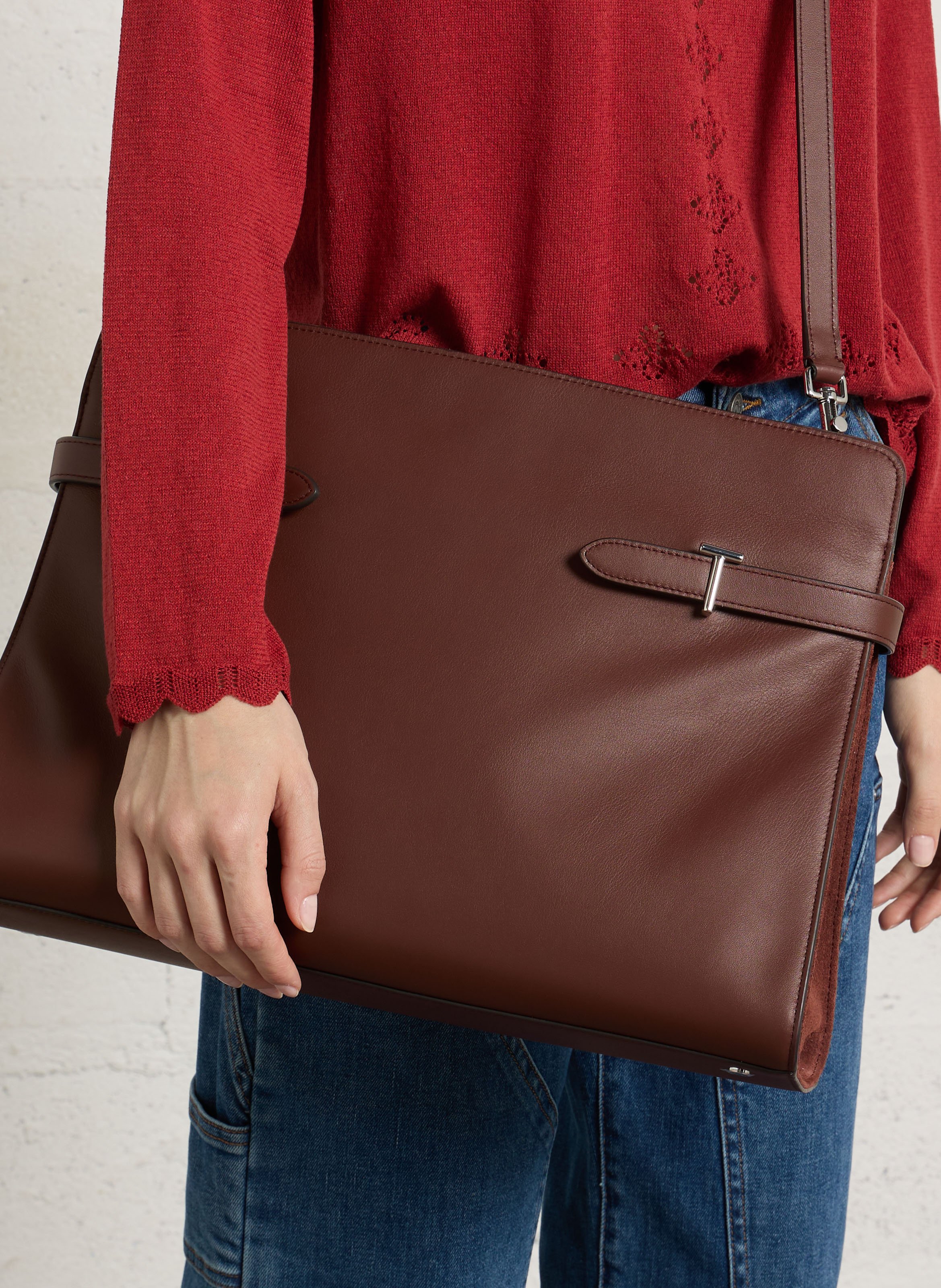 Cabas en cuir LE TANNEUR Marron
