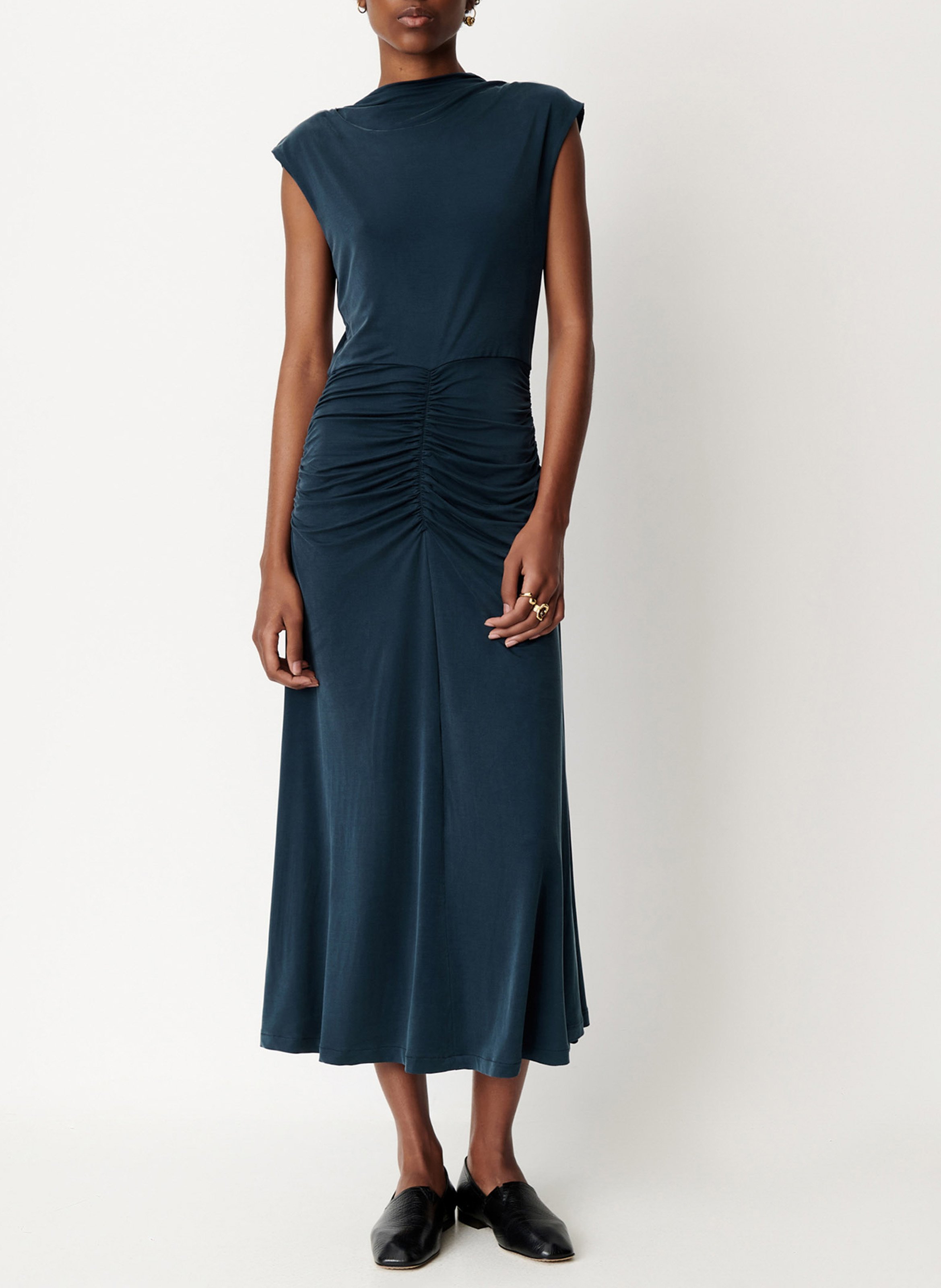 Fitted long dress SESSUN Blue