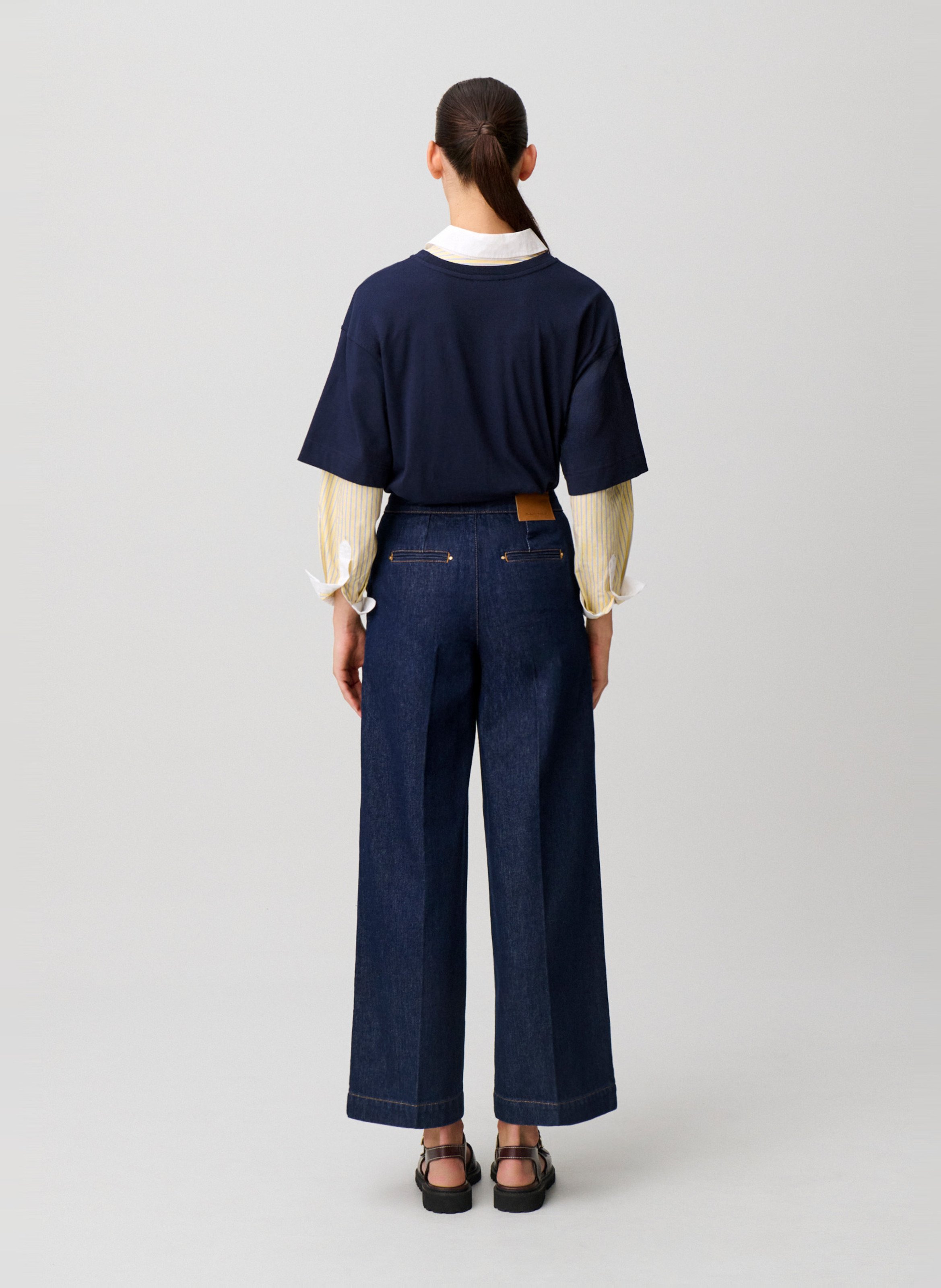 Wide buttoned raw denim jeans CLAUDIE PIERLOT Blue