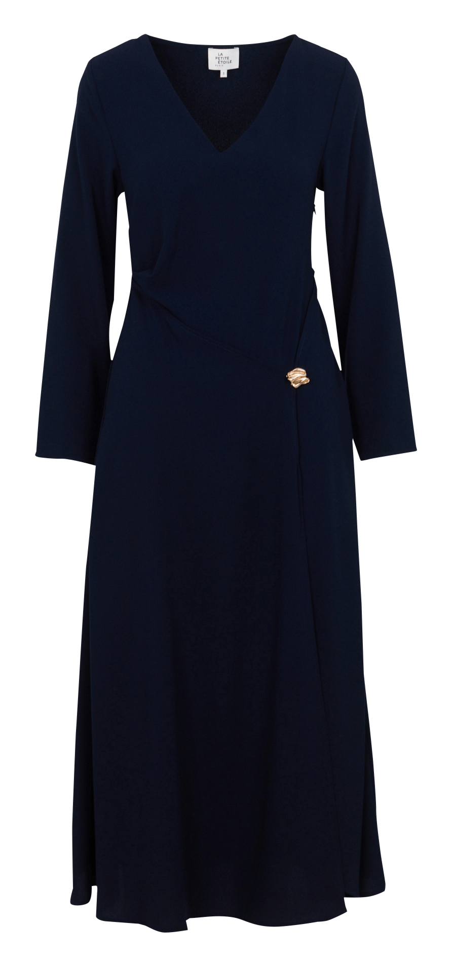 Solid color asymmetrical midi dress LA PETITE ETOILE Blue