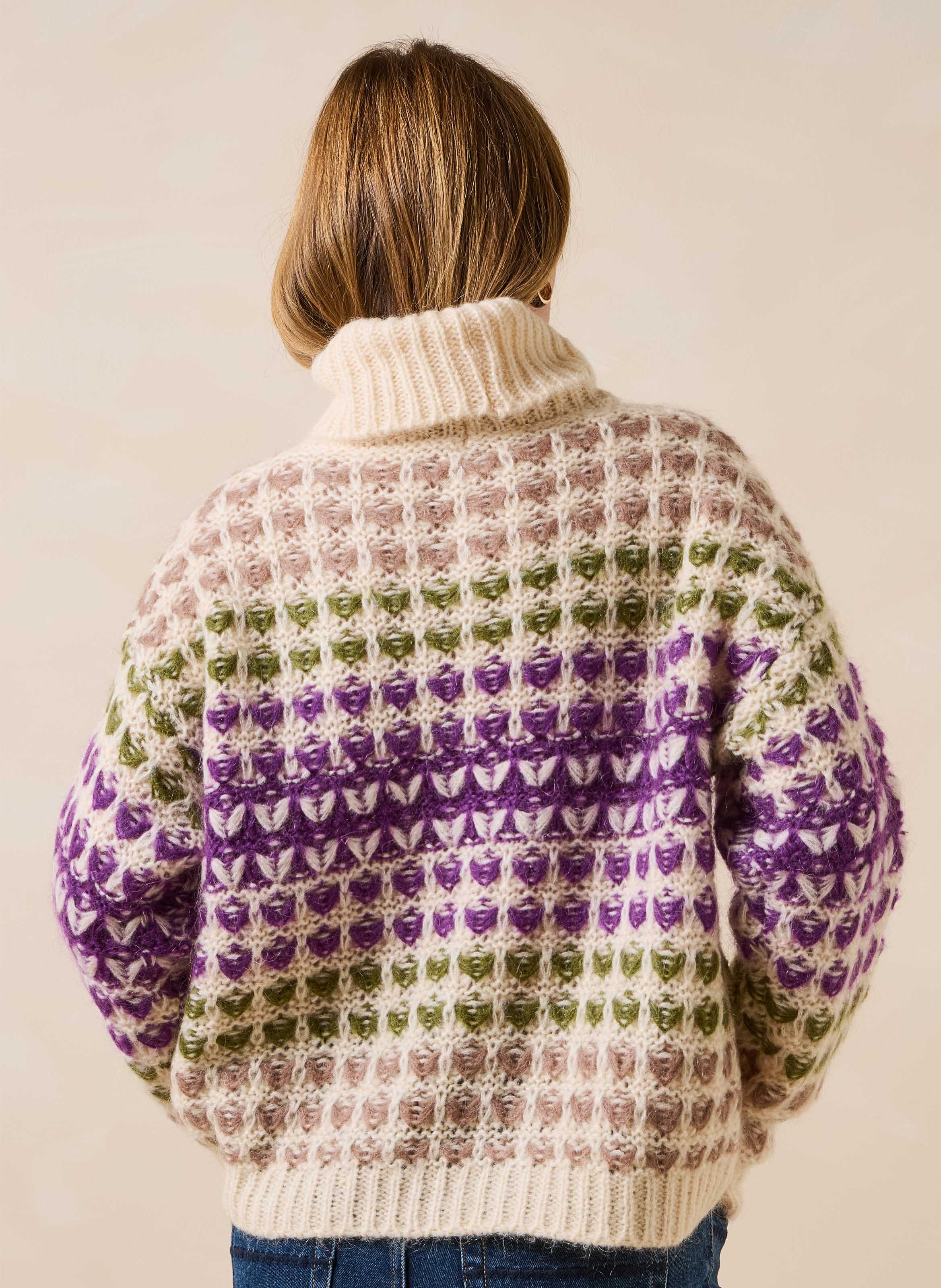 Oversized high-neck knit sweater LA FEE MARABOUTEE Multicolored