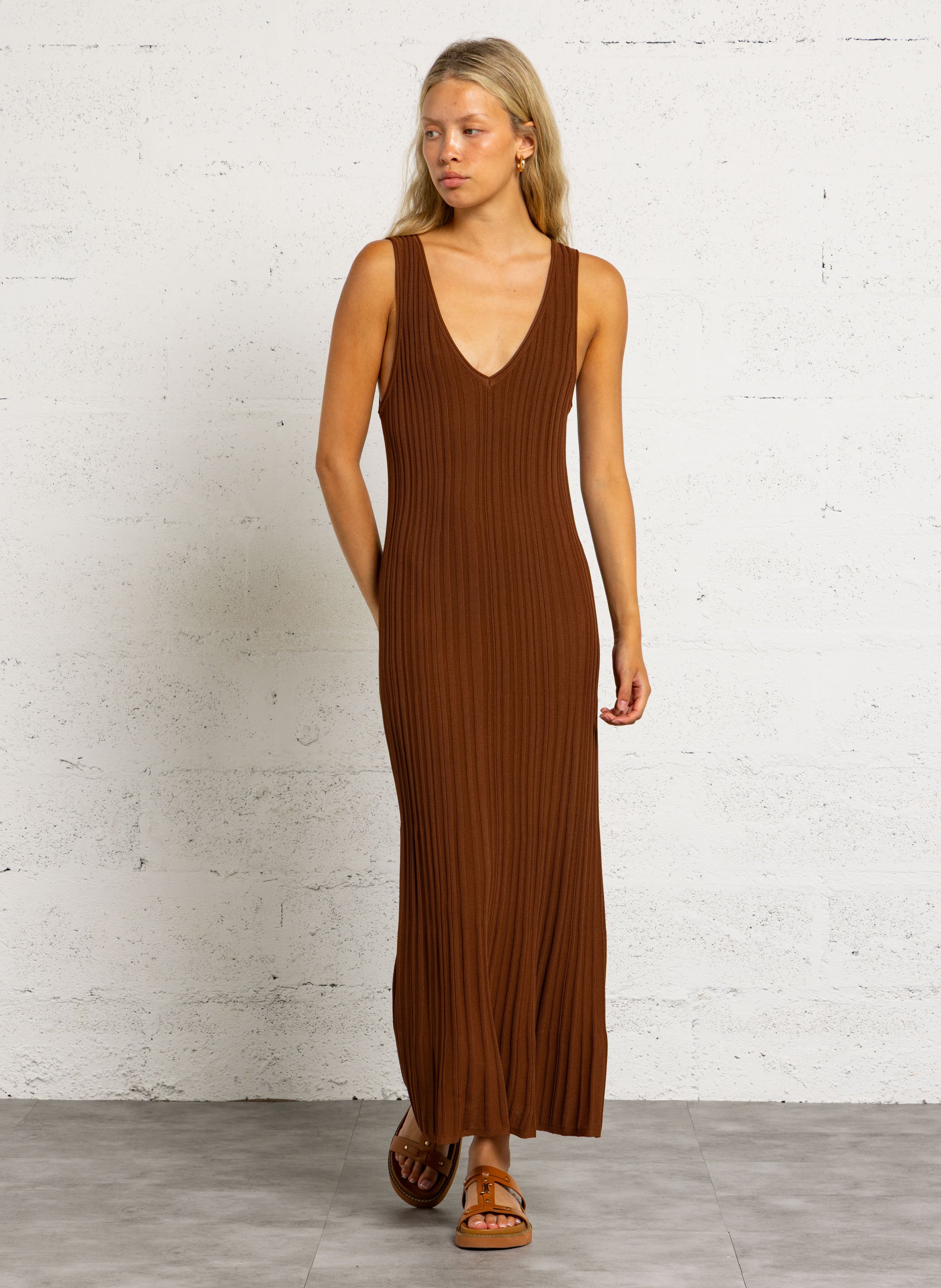 Robe longue moulante  MAISON 123 Beige