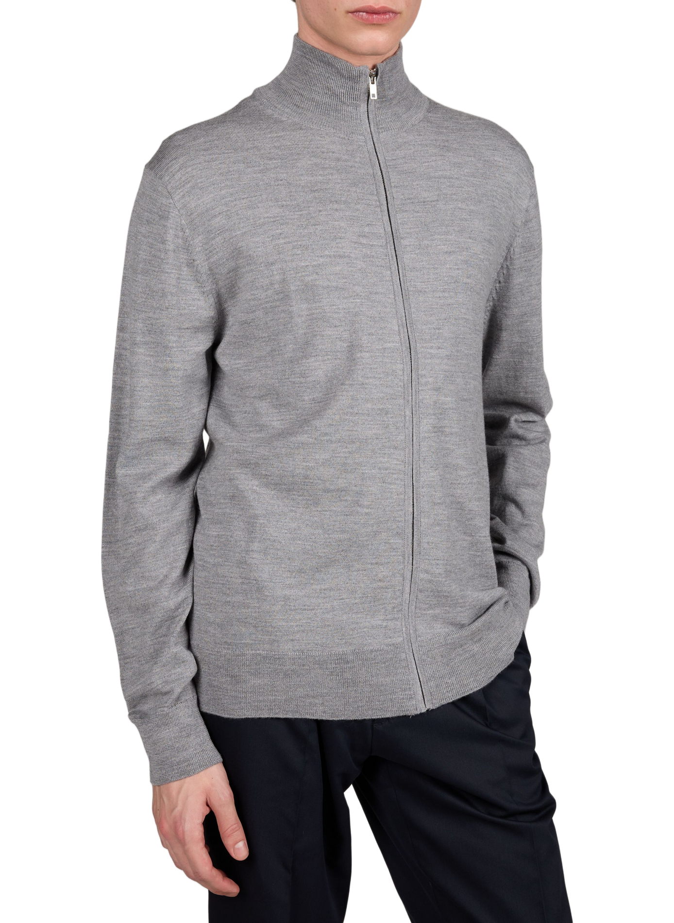 High-neck Merino wool flex-h cardigan AU PRINTEMPS PARIS Grey