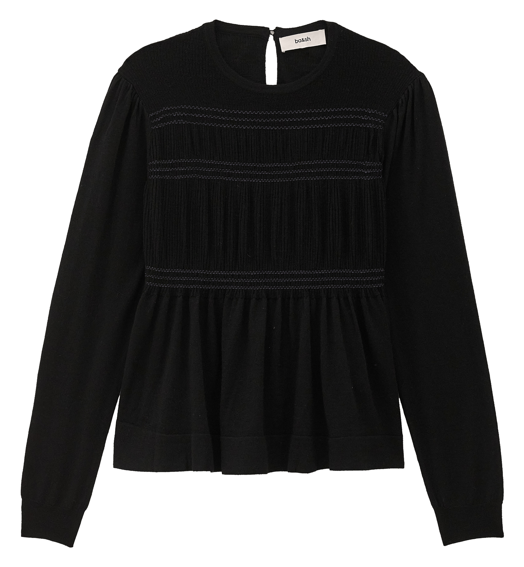 Pull droit col rond en laine BA&SH Noir