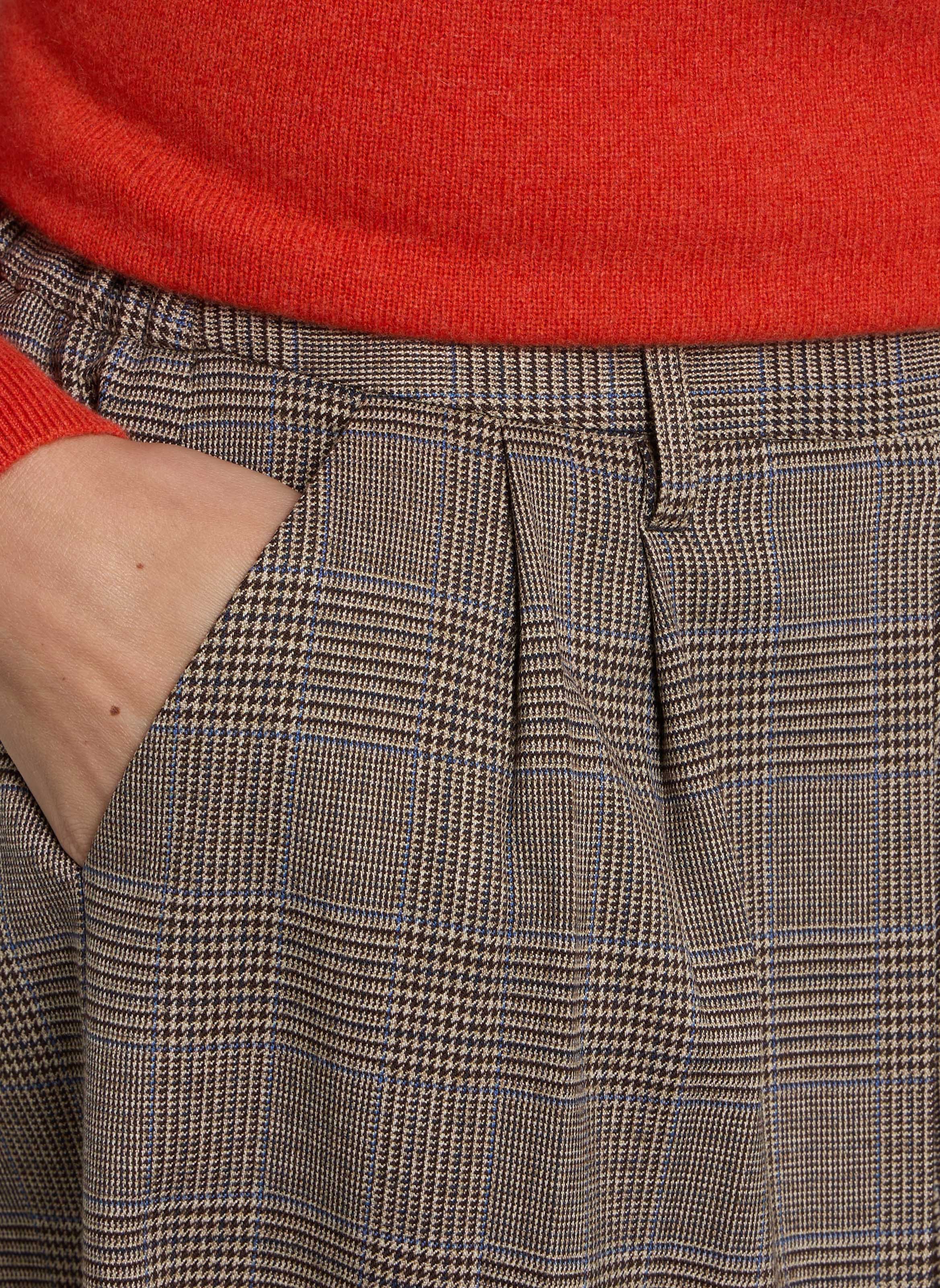 Pantalon large à carreaux MAISON 123 Beige