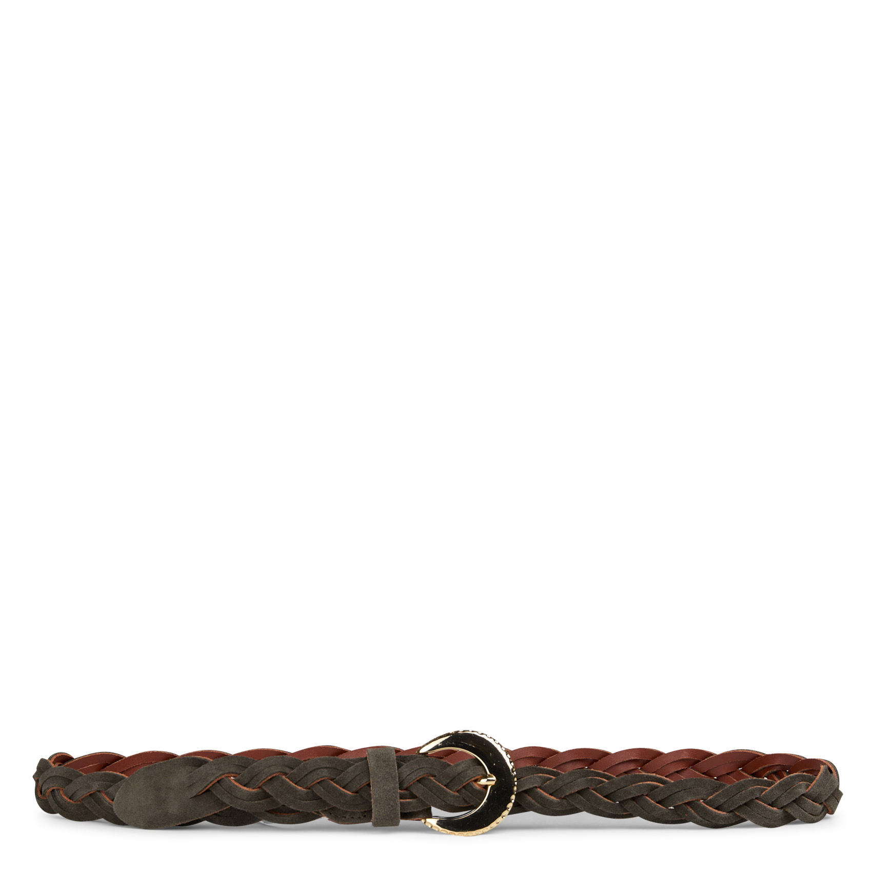 Ceinture torsadée en cuir DES PETITS HAUTS Vert