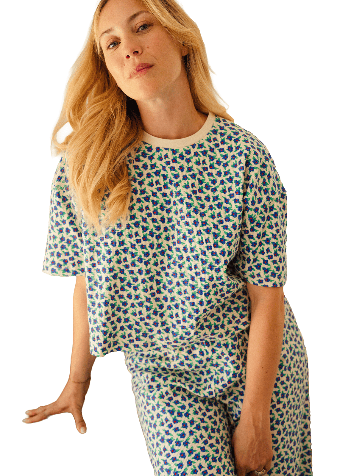 Ensemble de pyjama long ample imprimé WE ARE JOLIES Bleu