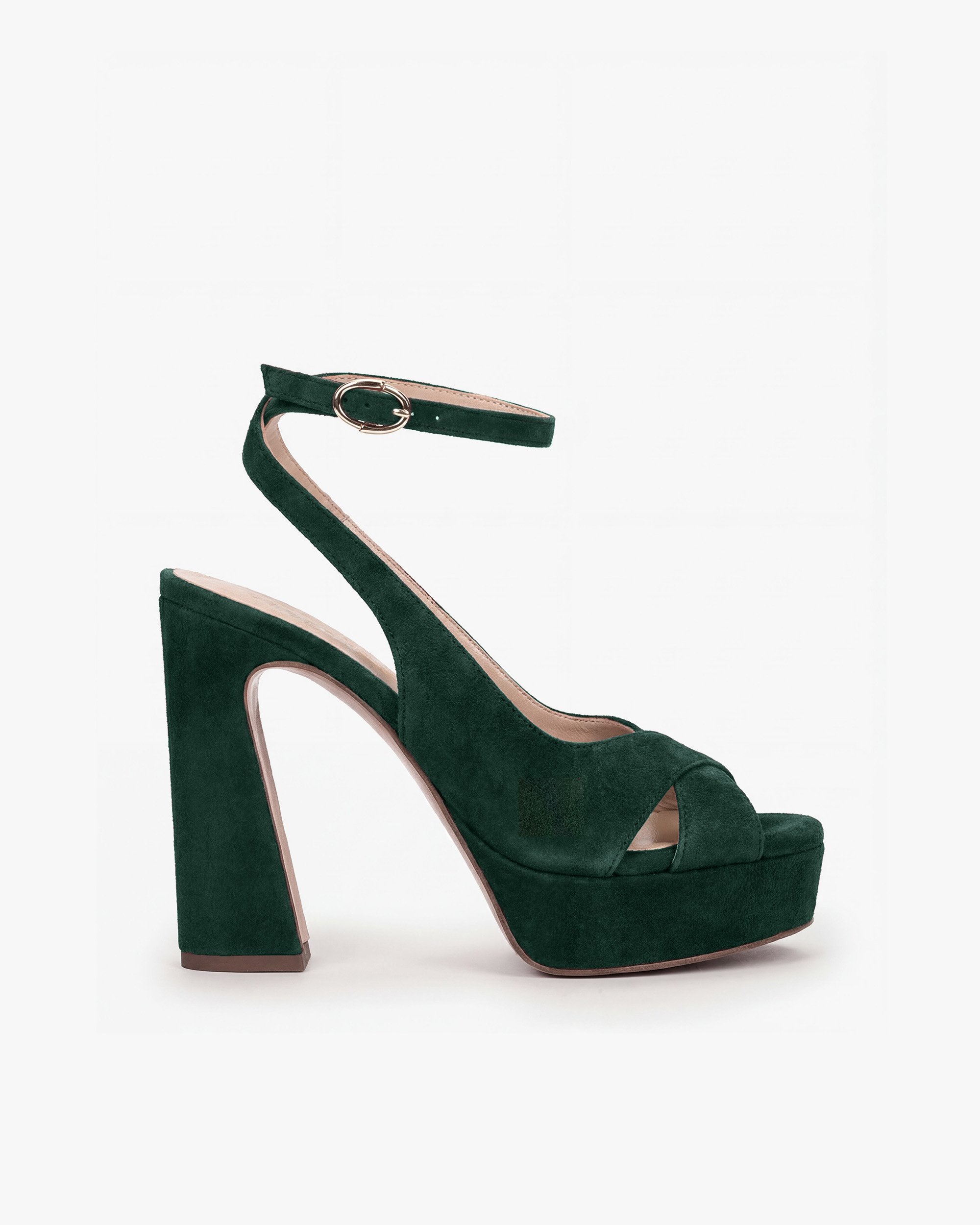 Green suede heeled sandals PEDRO MIRALLES Green