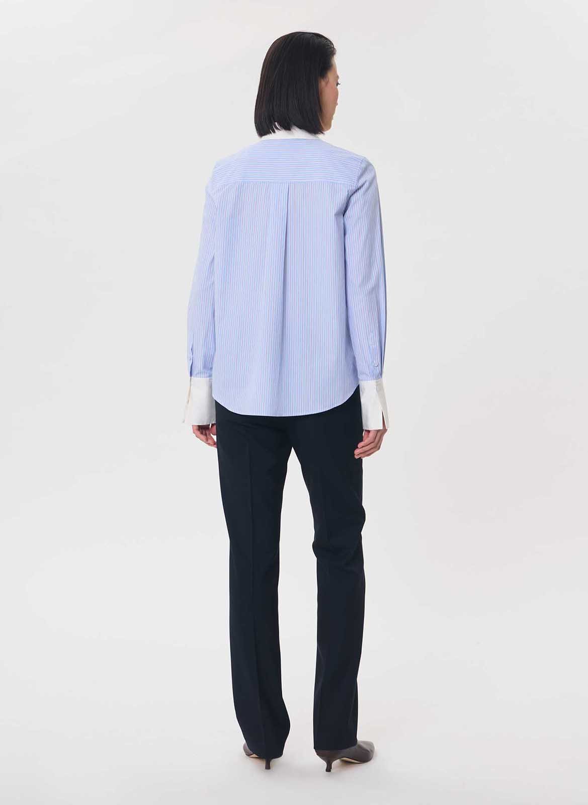 Straight-fit striped cotton shirt TARA JARMON Blue