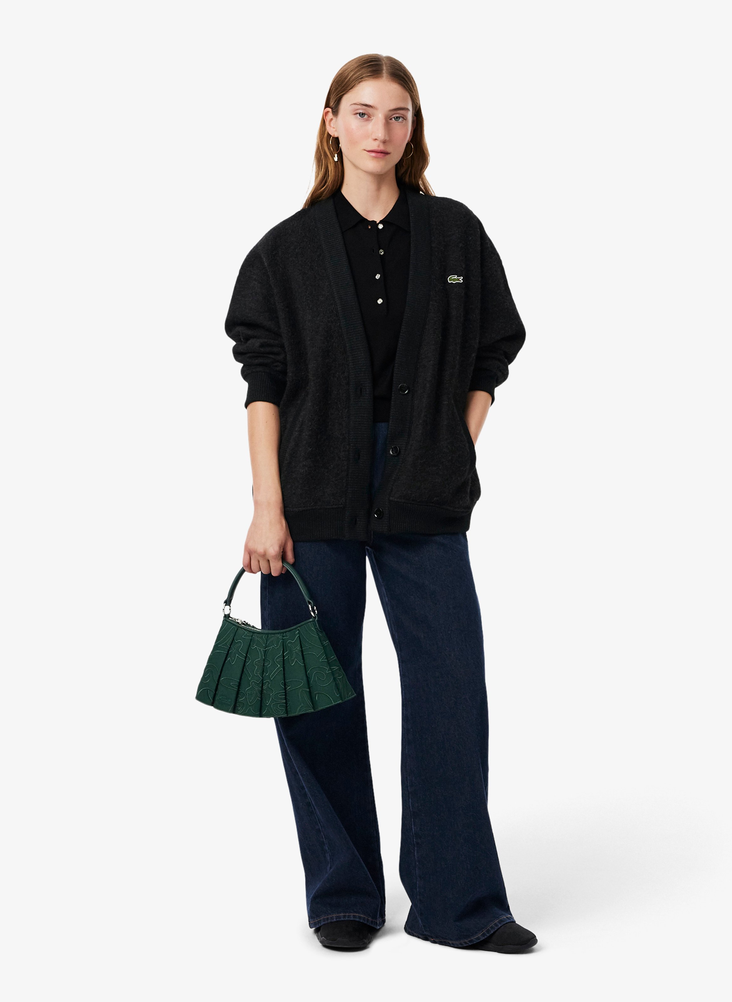 Straight-cut short-sleeved polo shirt LACOSTE Black