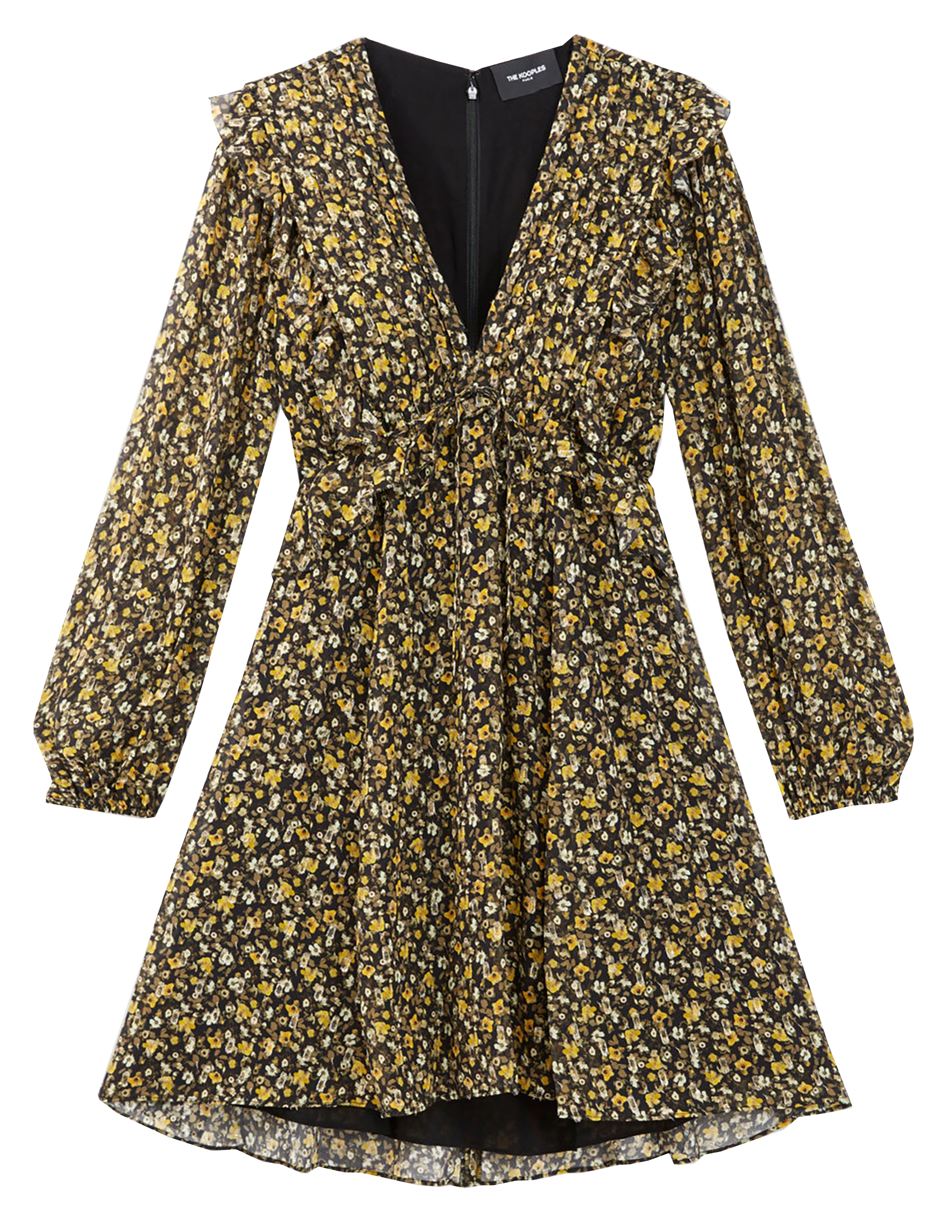 Short ruffled V-neck dress THE KOOPLES Multicolored