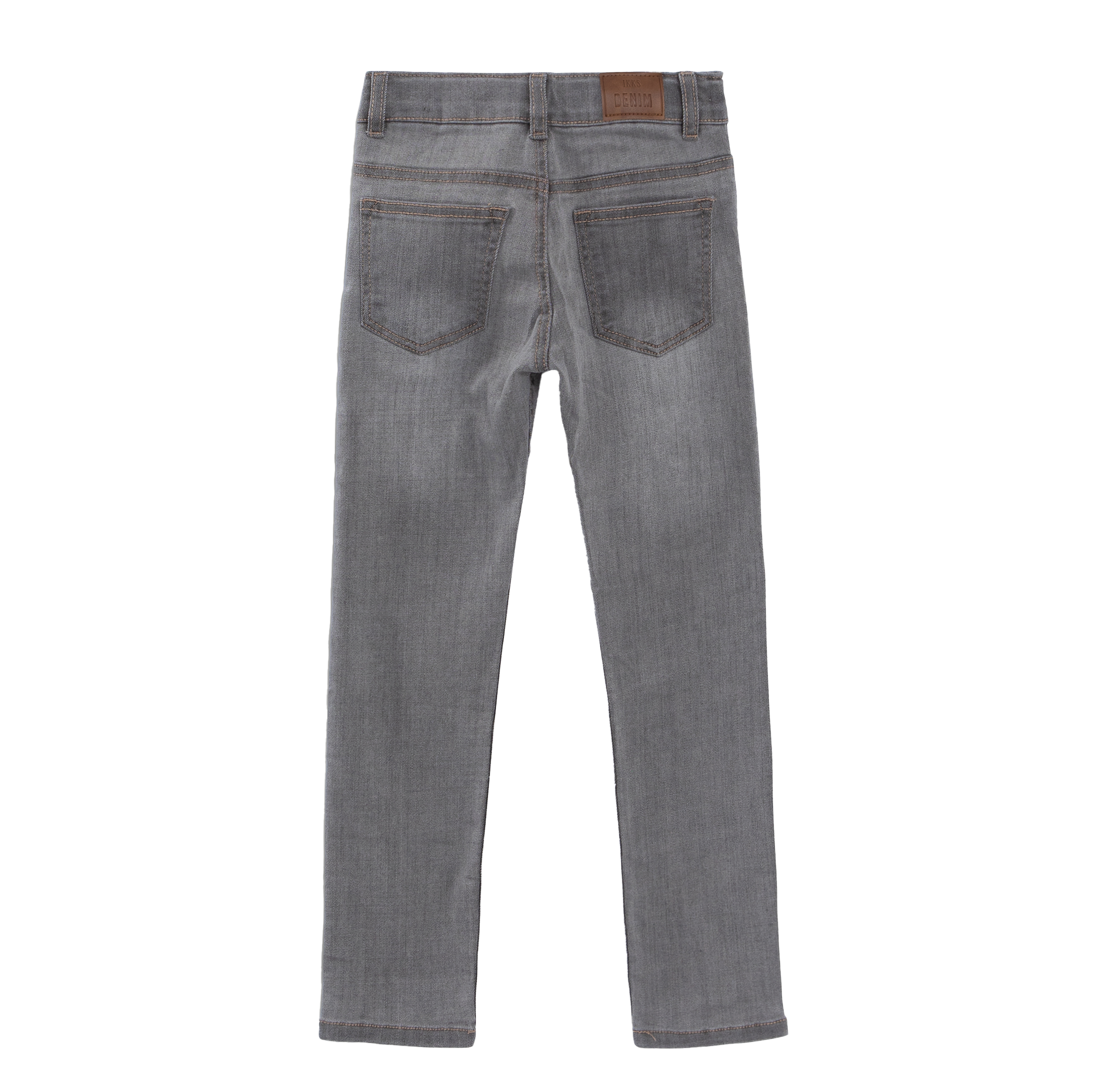 Denim cotton-blend slim-fit jeans with belt IKKS JUNIOR Grey