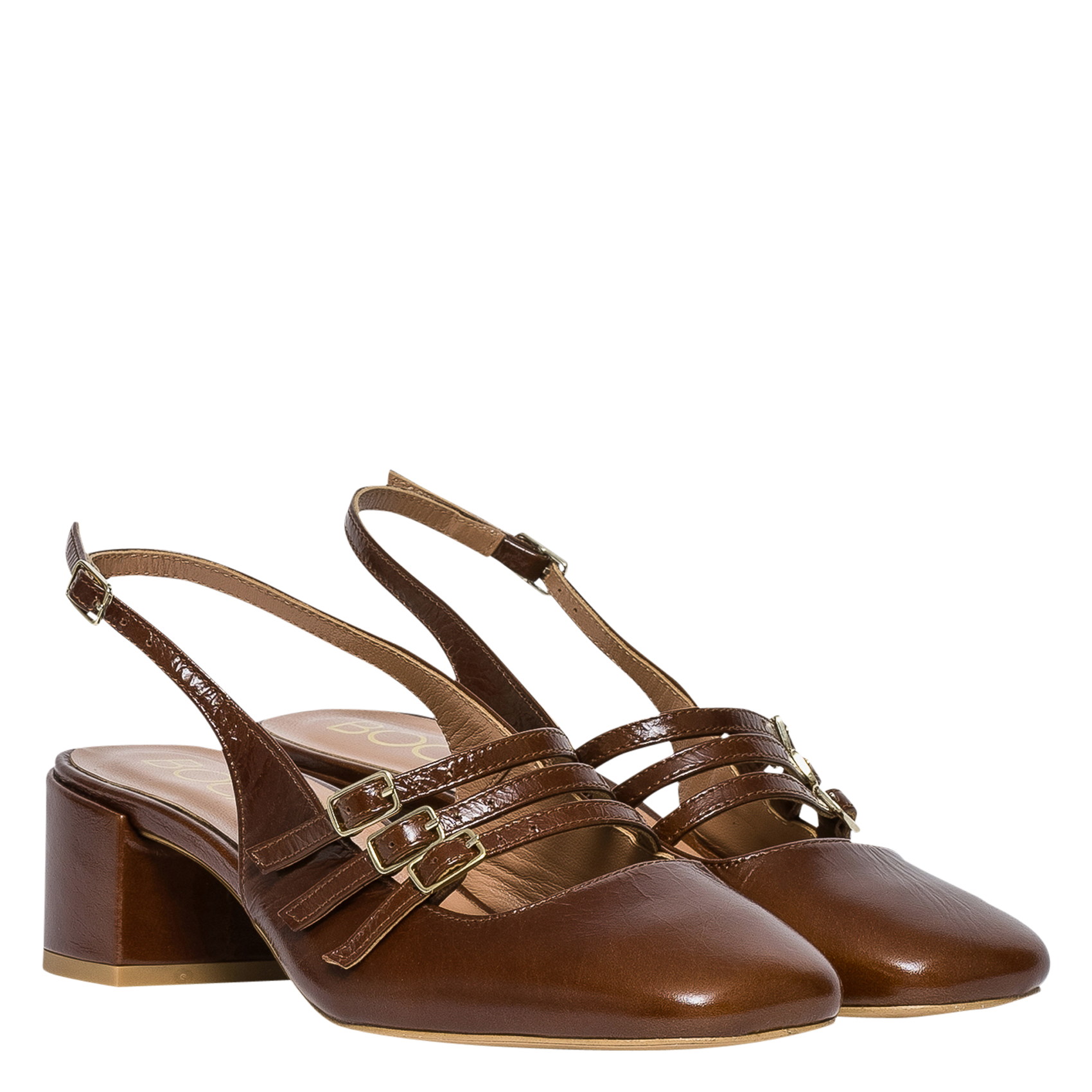 Babies à talons  en cuir  BOCAGE Marron