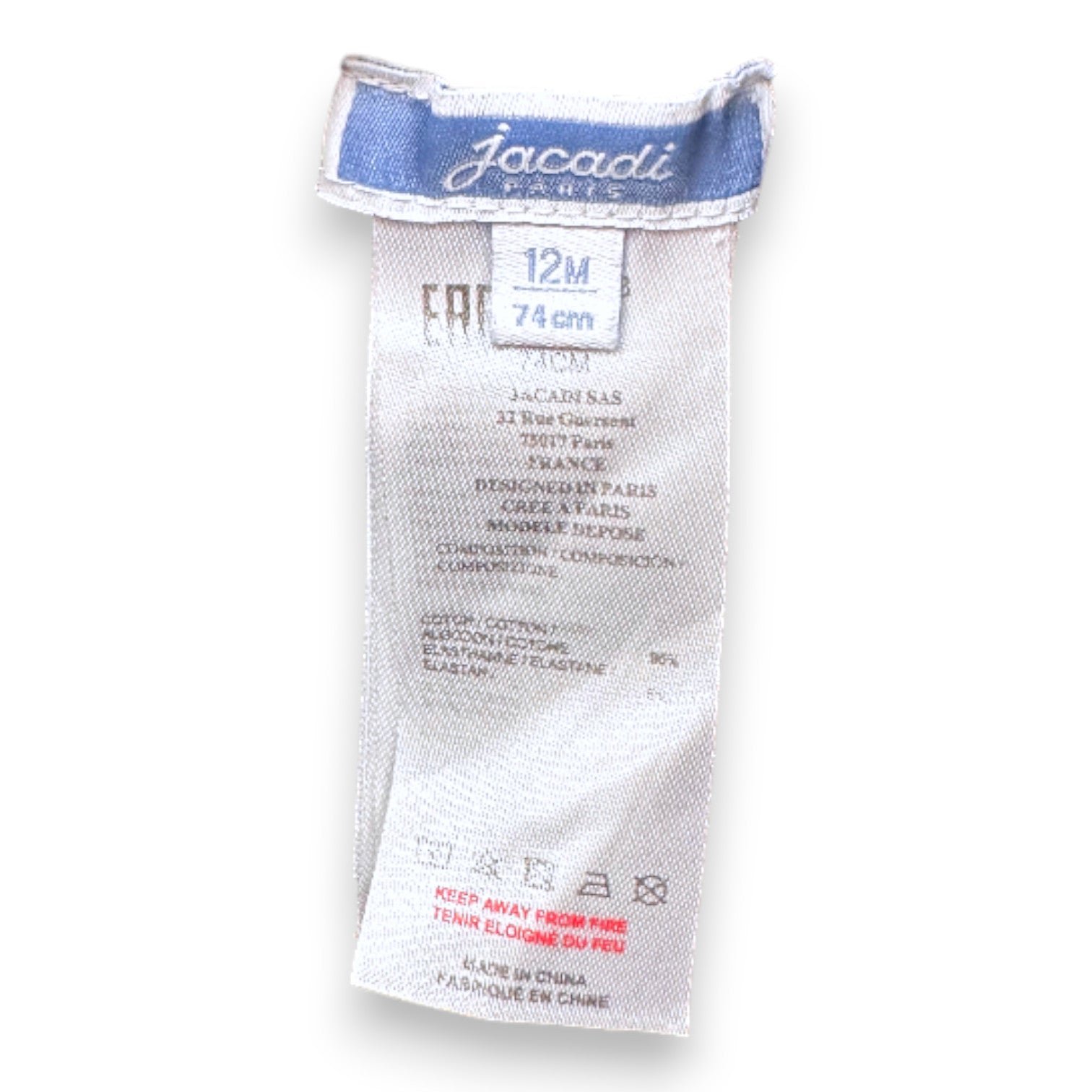 Blue baby pants - 12 months JACADI - Seconde Main Blue