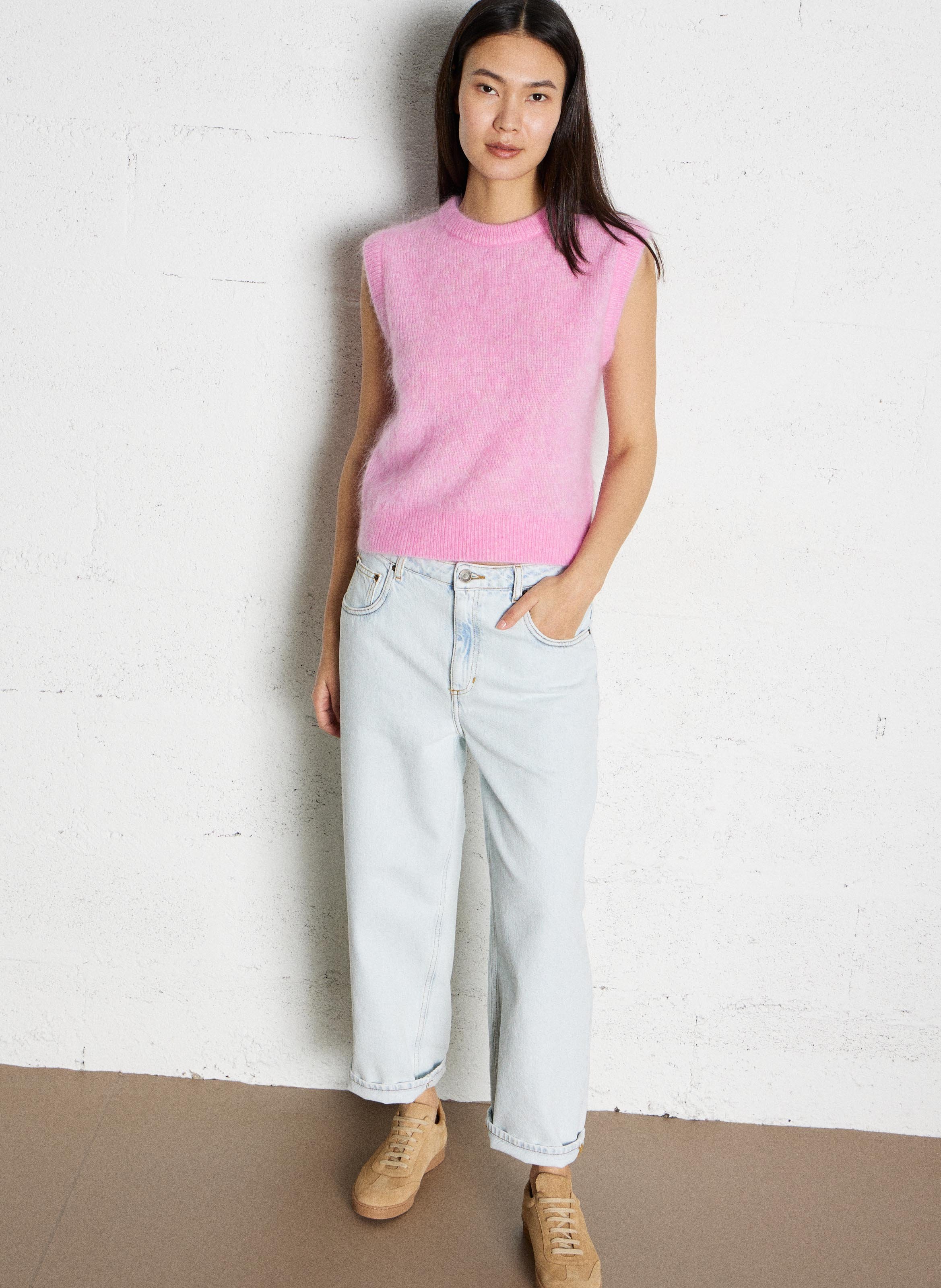 Mom-Jeans aus verwaschenem Denim AMERICAN VINTAGE Blau