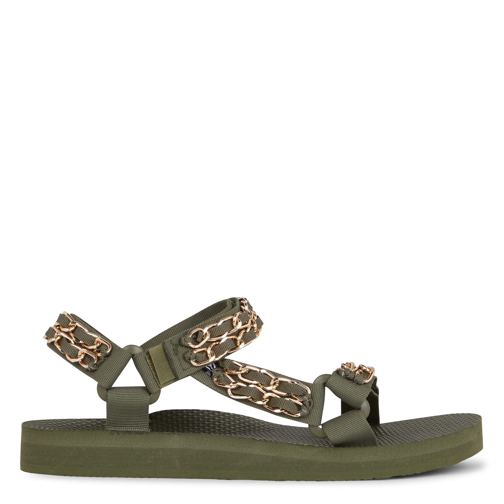 Sandales plates à scratch ARIZONA LOVE Kaki