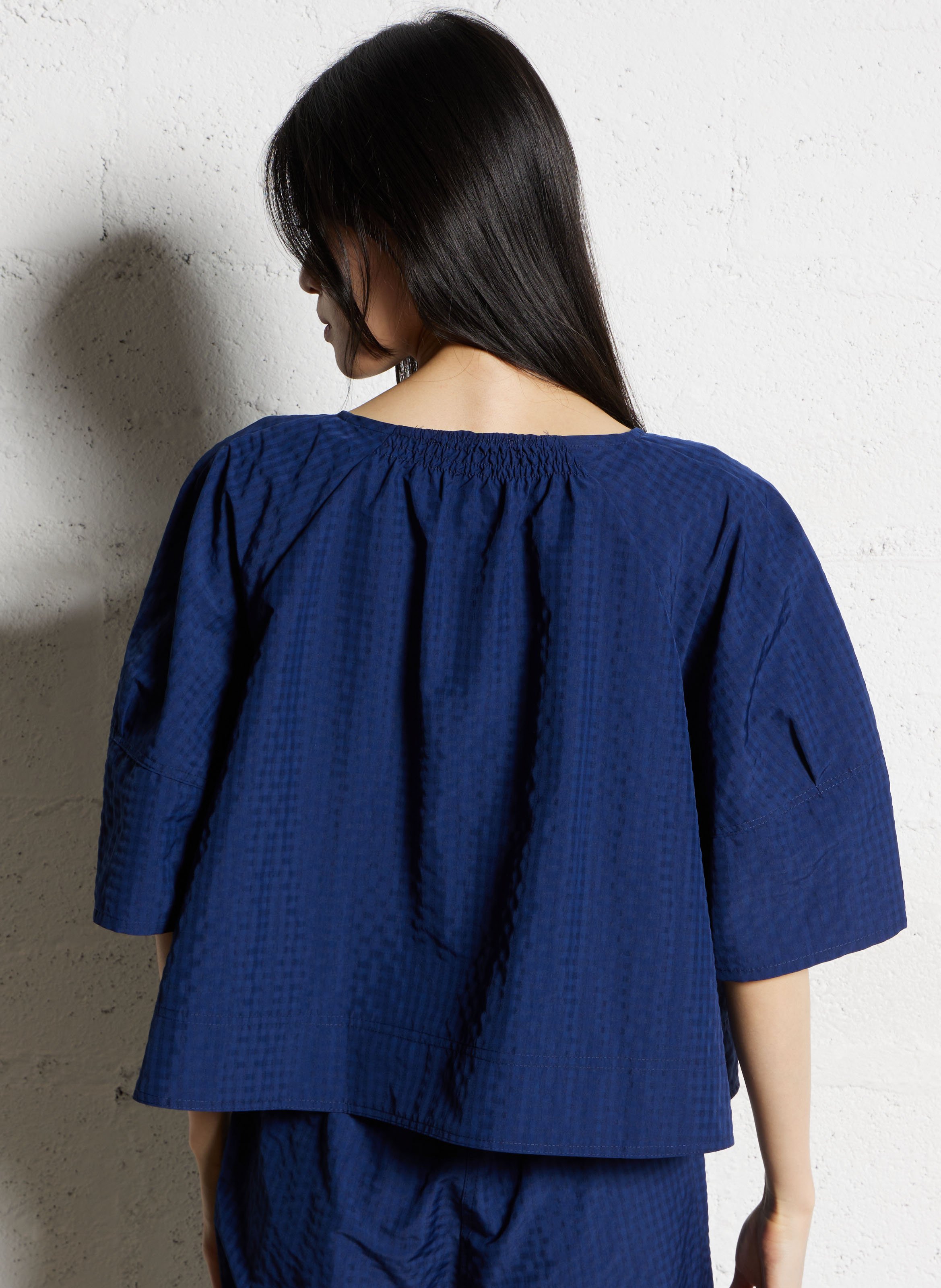 Blouse à col tunisien  DR BLOOM Bleu