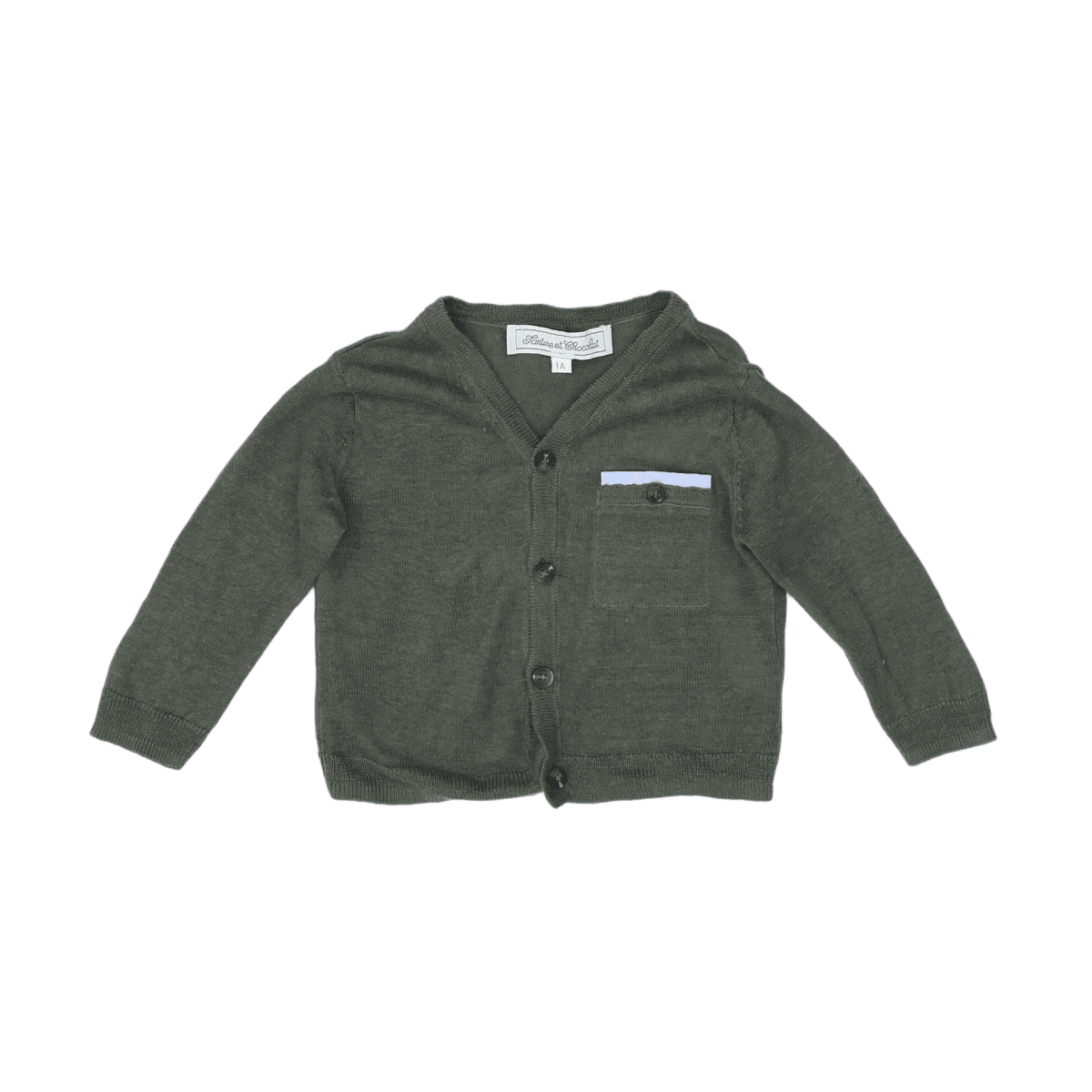 Green Baby Cardigan - 12 months TARTINE ET CHOCOLAT - seconde-main Green